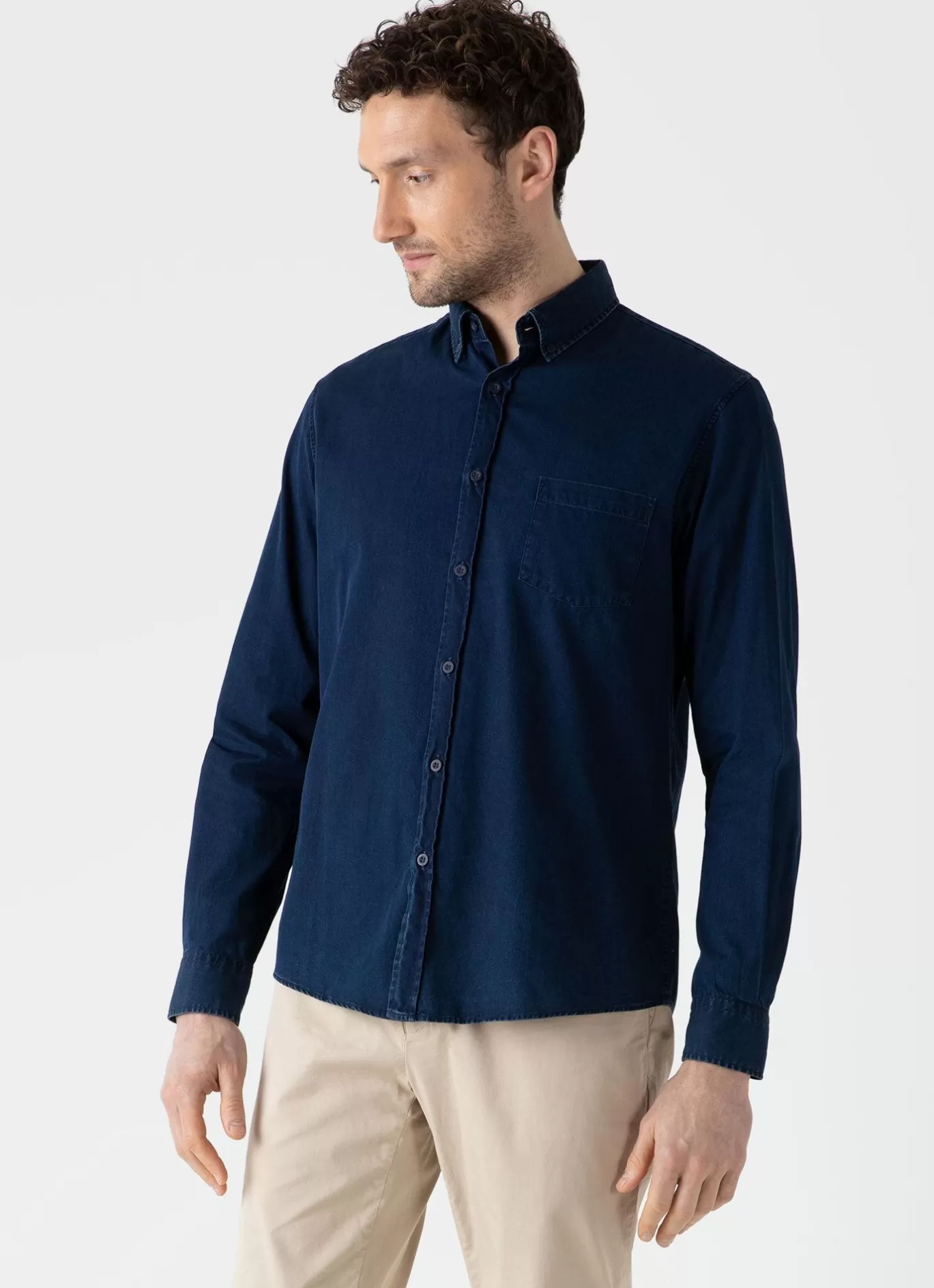 Outlet Button Down Denim Shirt Men Shirts