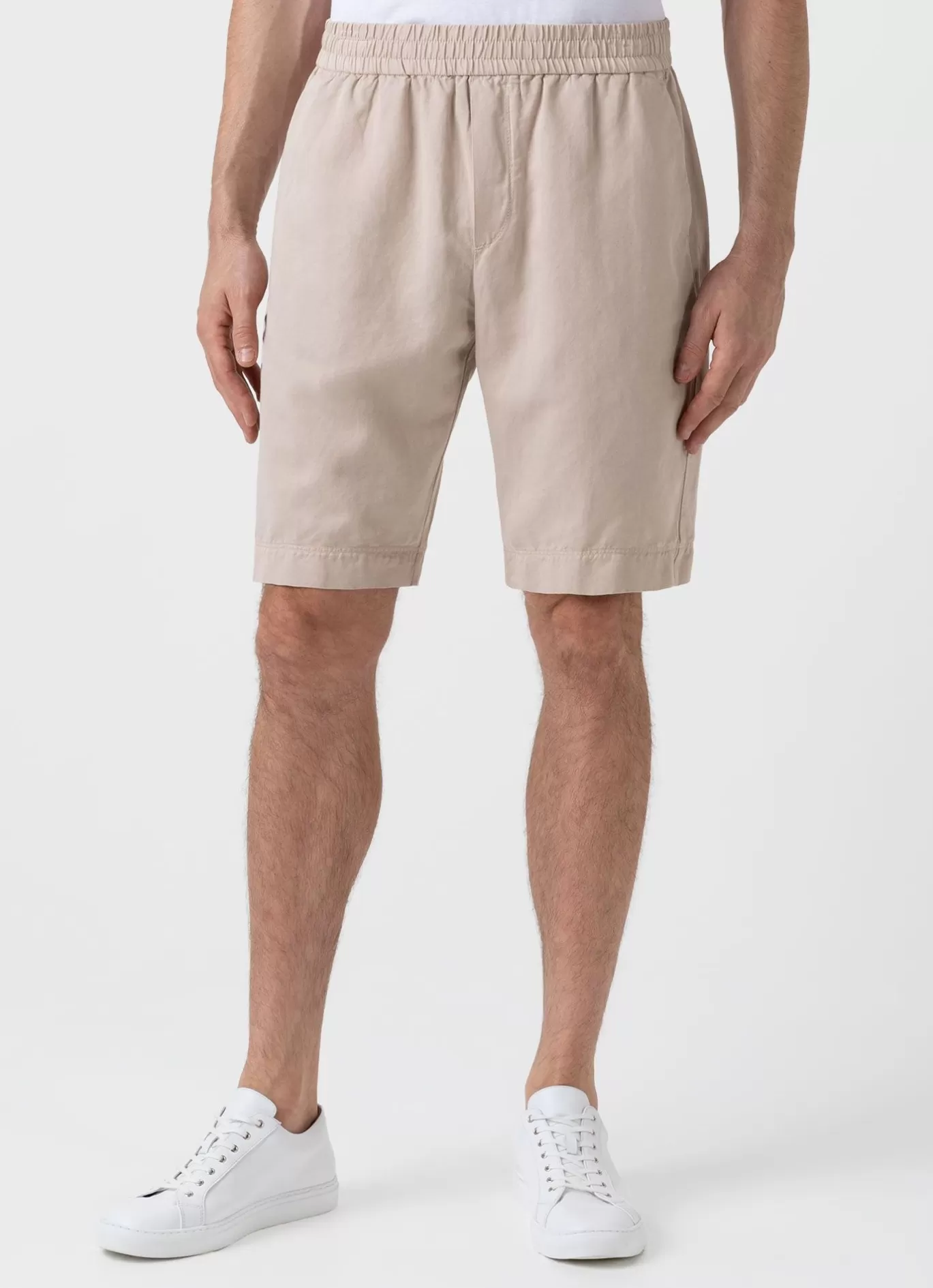 Outlet Cotton Linen Drawstring Shorts Men Shorts