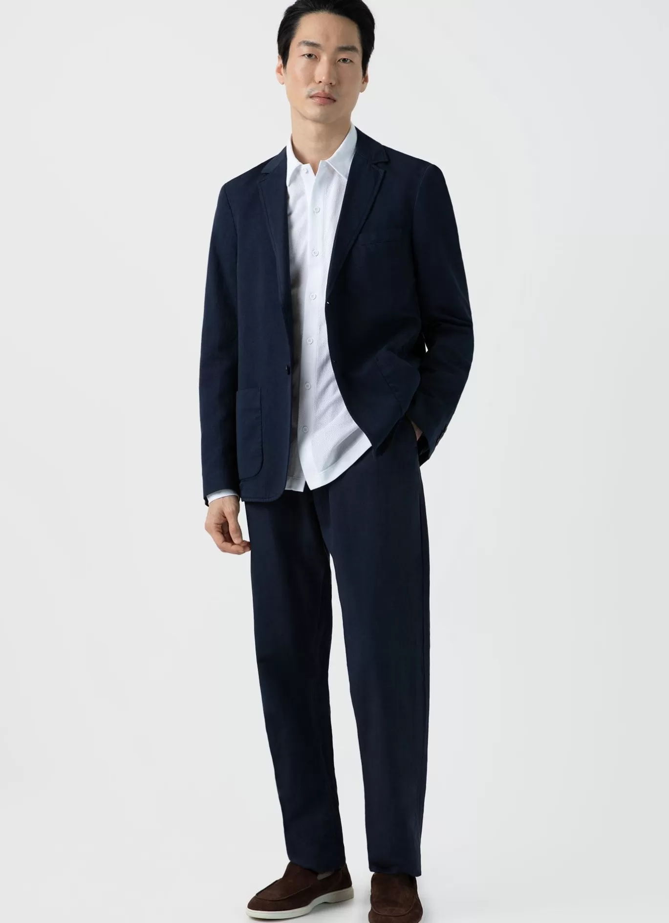 New Cotton Linen Two Piece Suit Men Suits