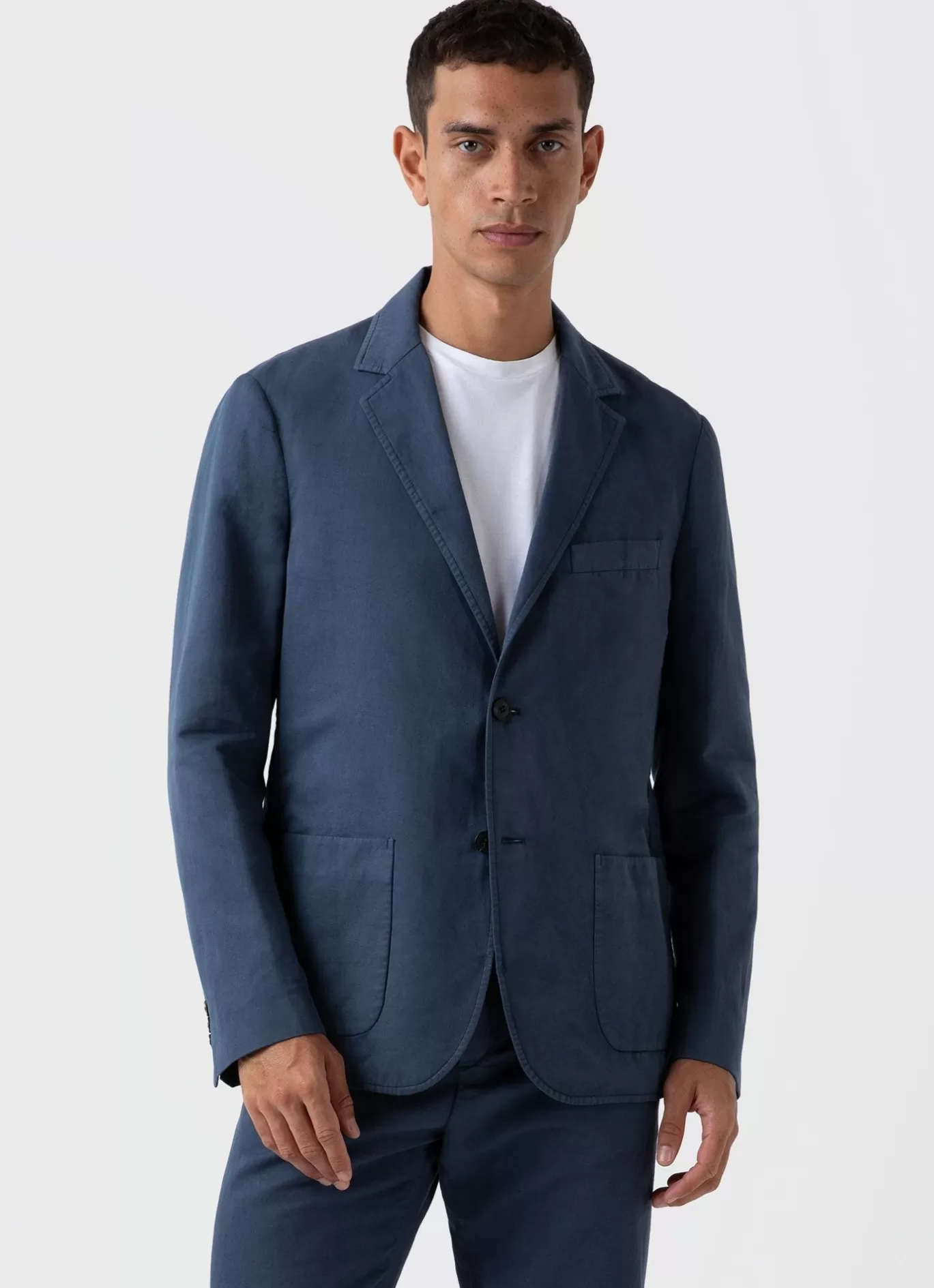 Sale Cotton Linen Unstructured Blazer Men Suits