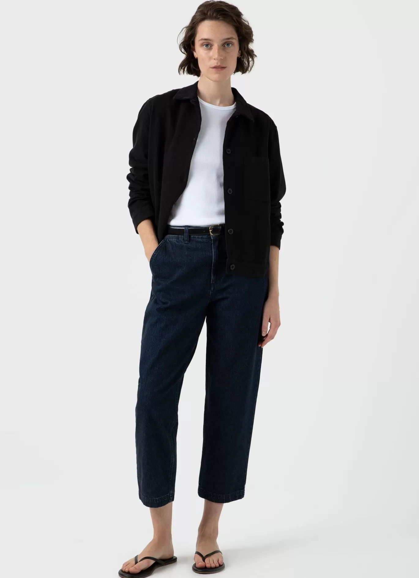 Outlet Denim Tapered Trouser Women Pants