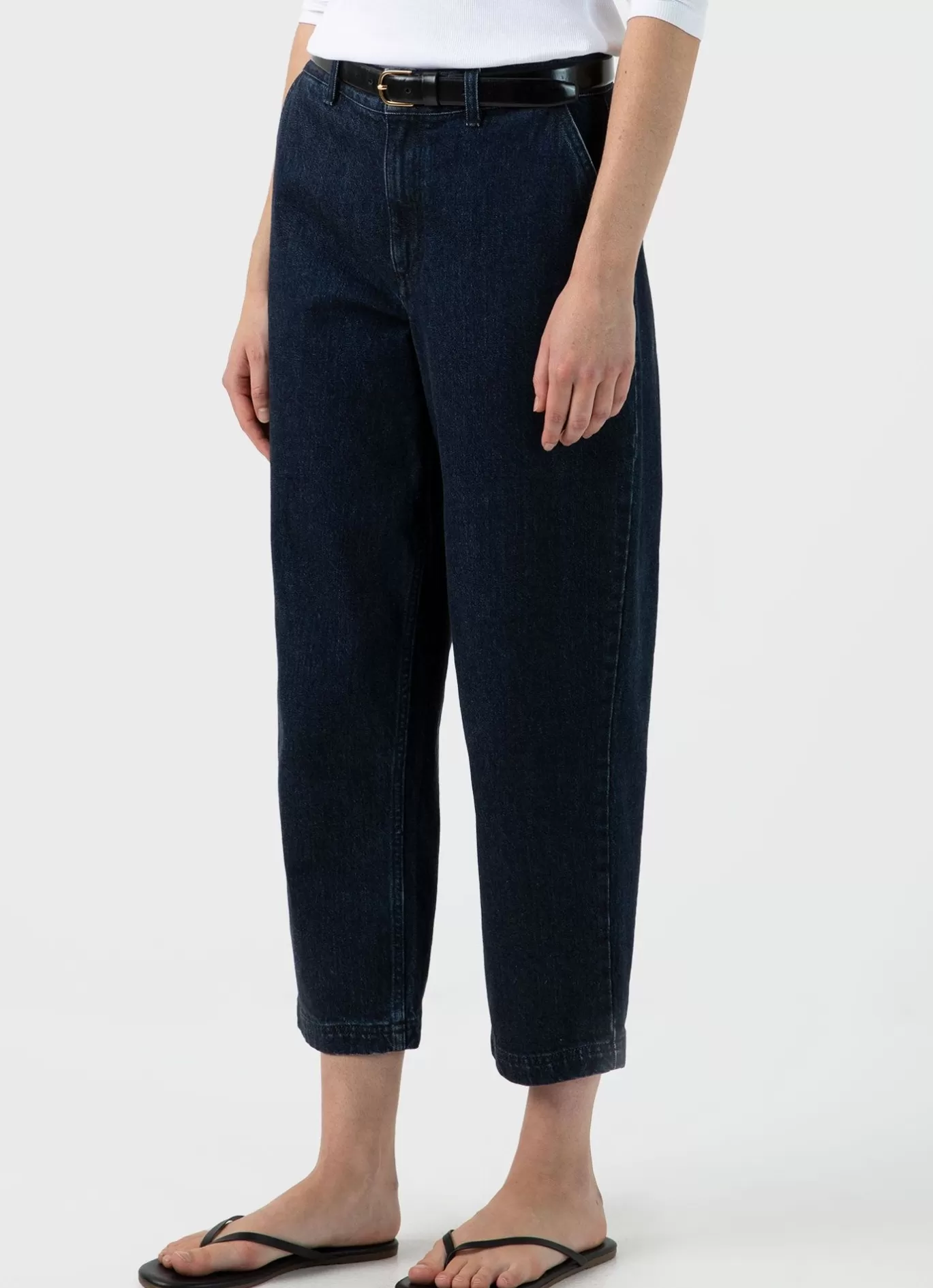 Outlet Denim Tapered Trouser Women Pants