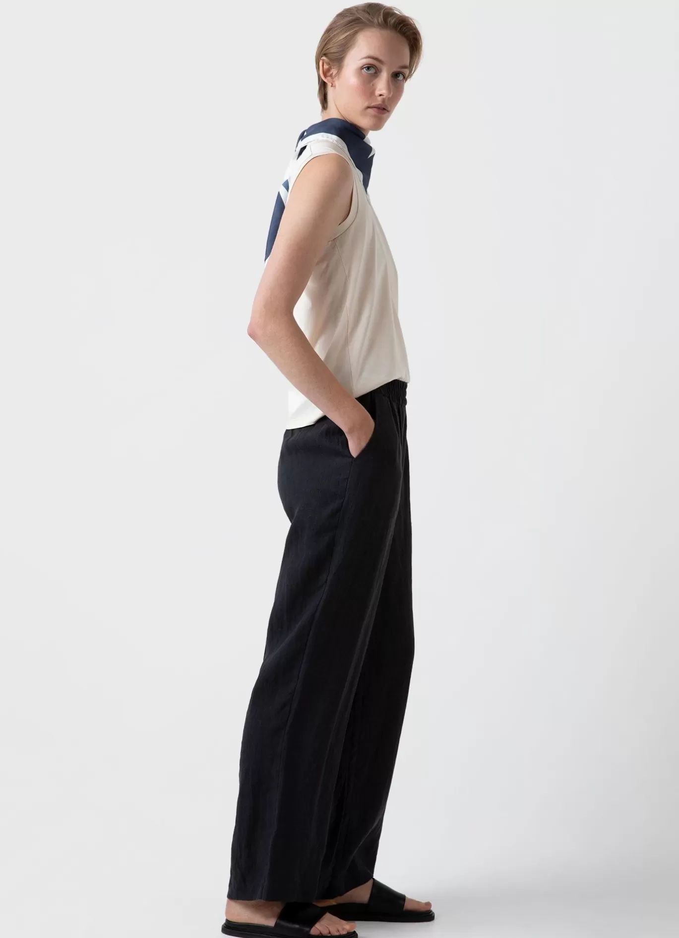 Hot Drawstring Wide Leg Trouser Women Pants