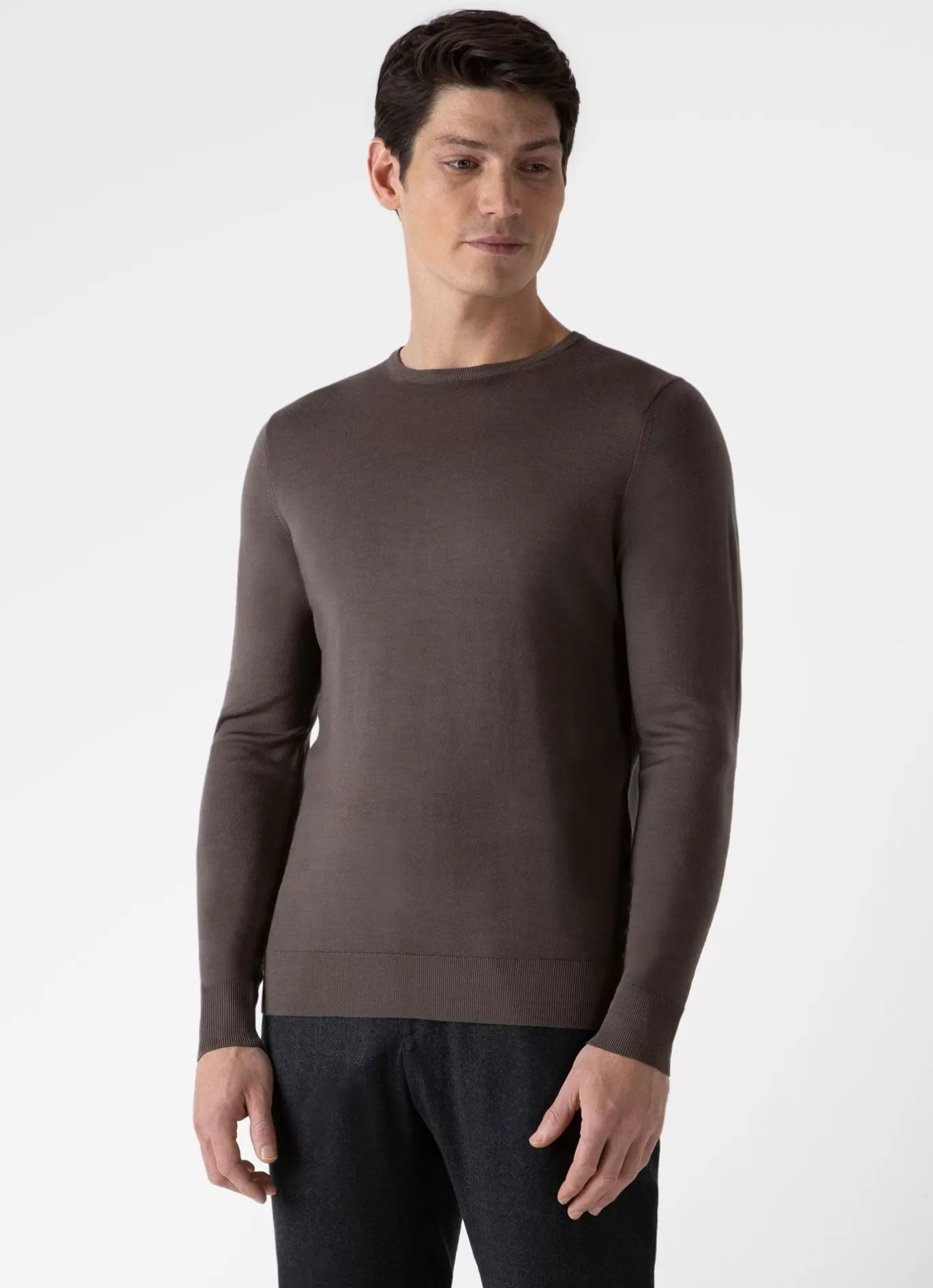 Cheap Extra Fine Merino Crew Neck Men Knitwear