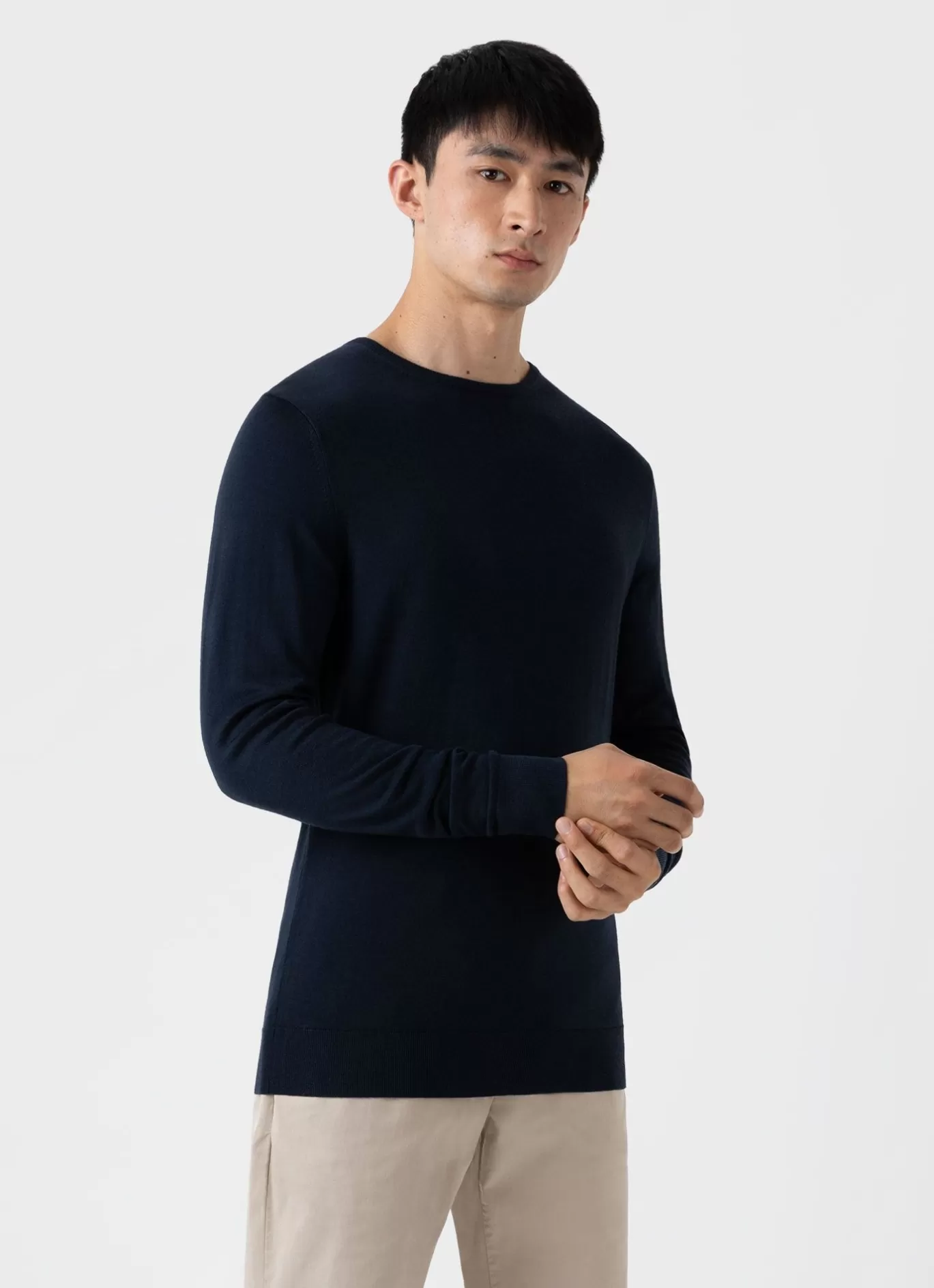 Best Sale Extra Fine Merino Crew Neck Men Knitwear