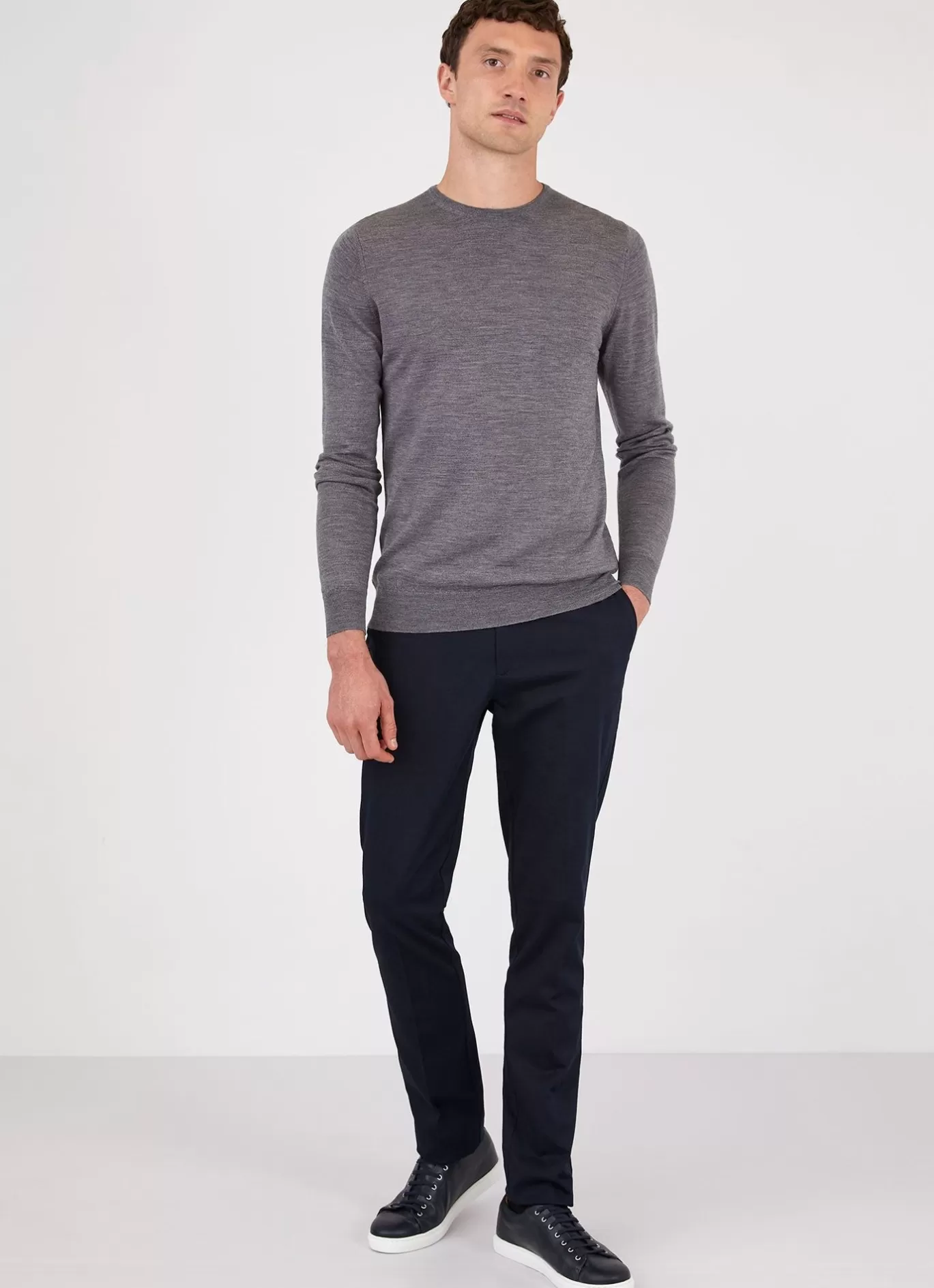 Hot Extra Fine Merino Crew Neck Men Knitwear