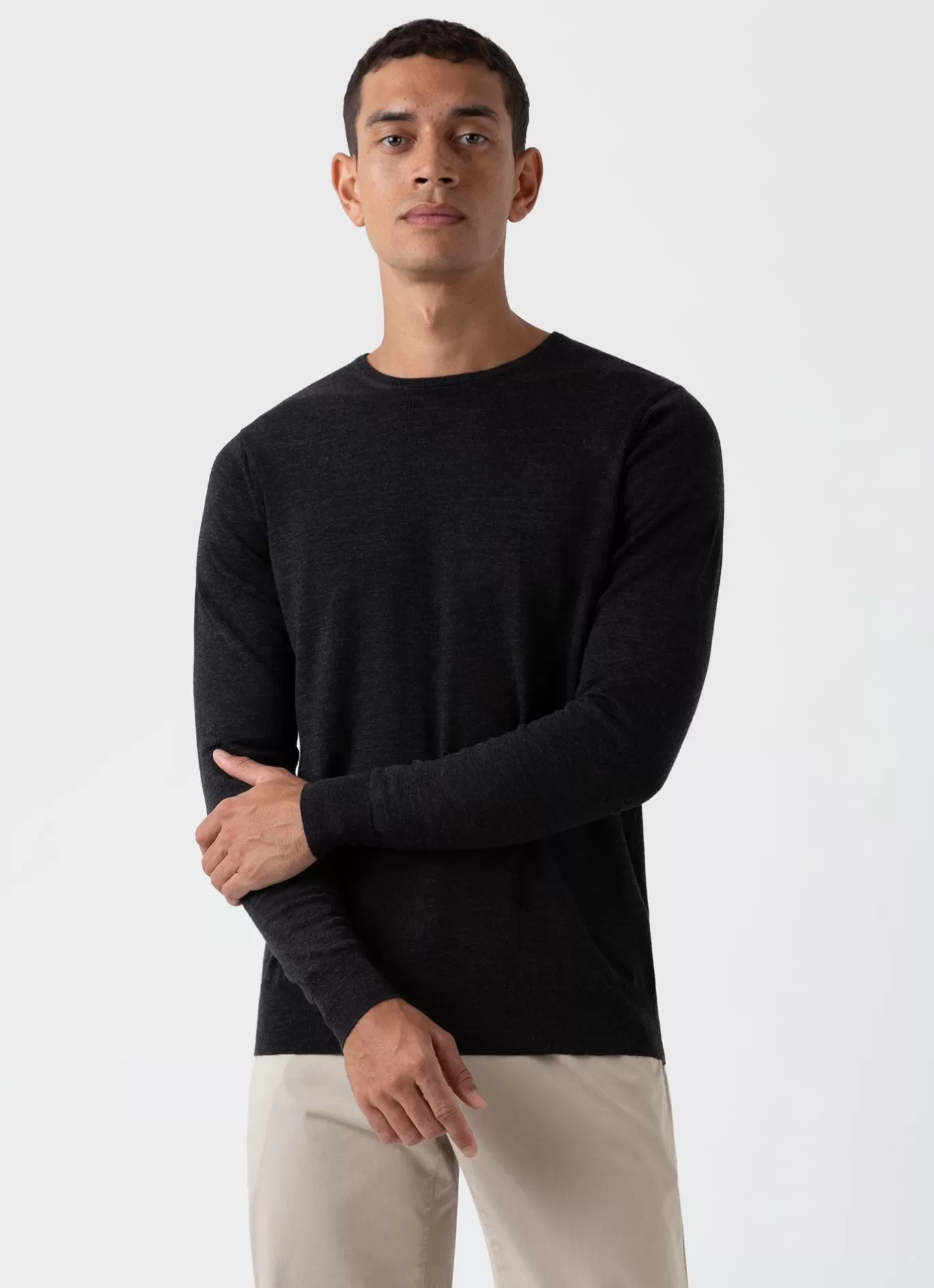 Hot Extra Fine Merino Crew Neck Men Knitwear