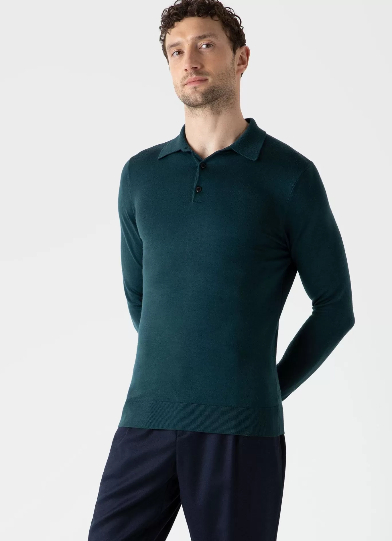 Outlet Extra Fine Merino Polo Shirt Men Knitwear