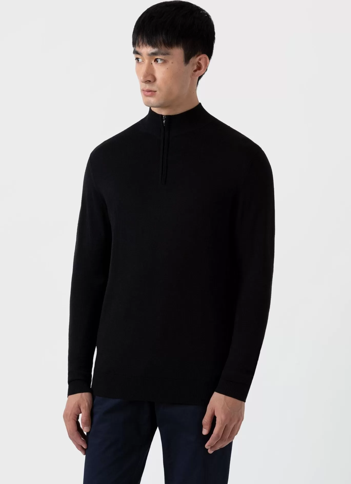 Sale Extra Fine Merino Zip Neck Men Knitwear