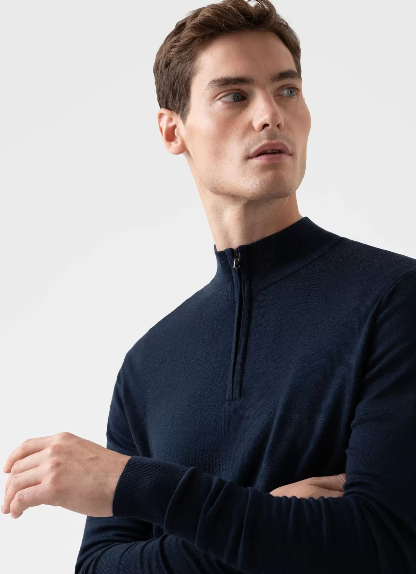 Store Extra Fine Merino Zip Neck Men Knitwear