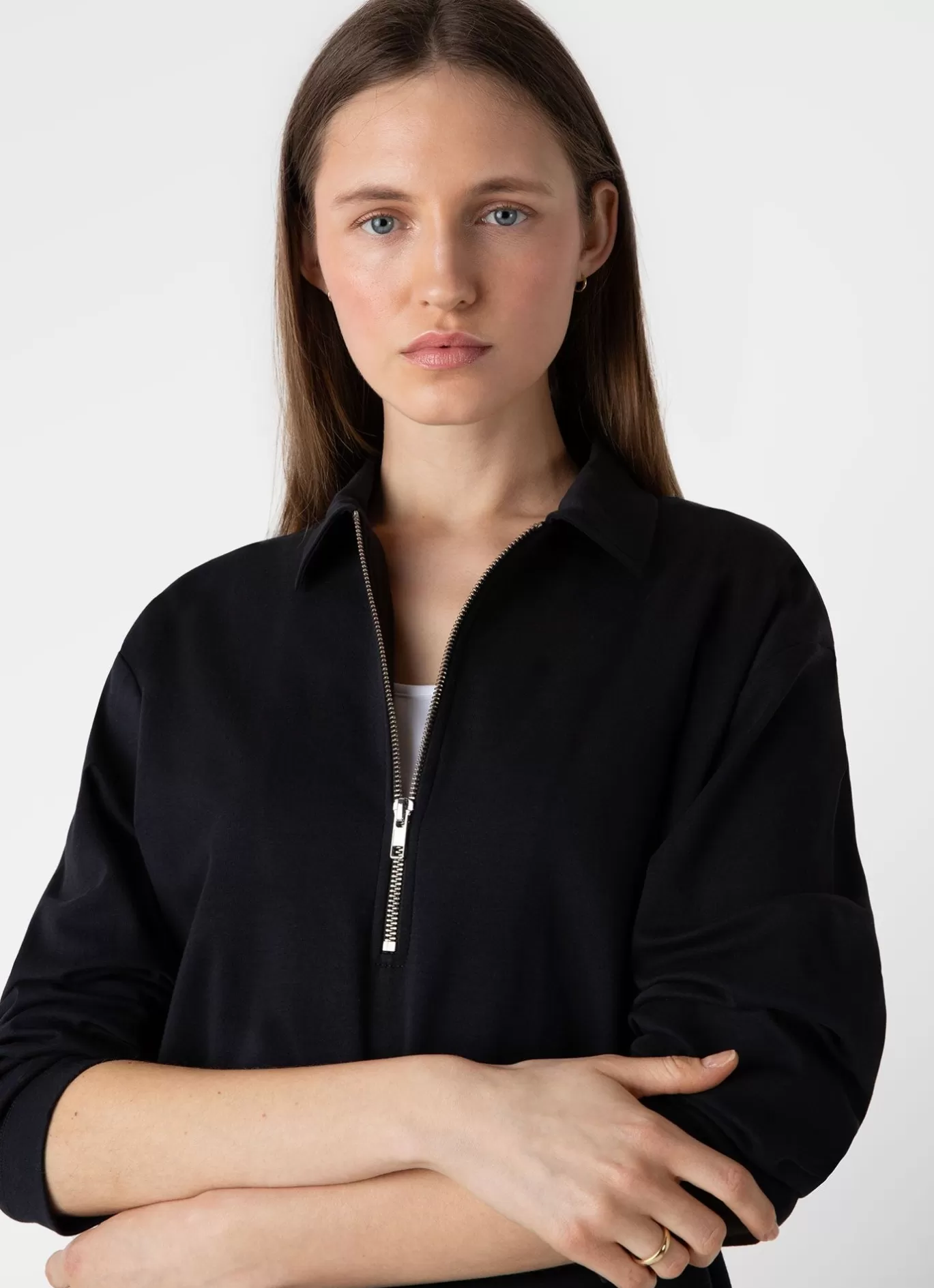 Outlet Half Zip Heavyweight Polo Women T-Shirts & Tops