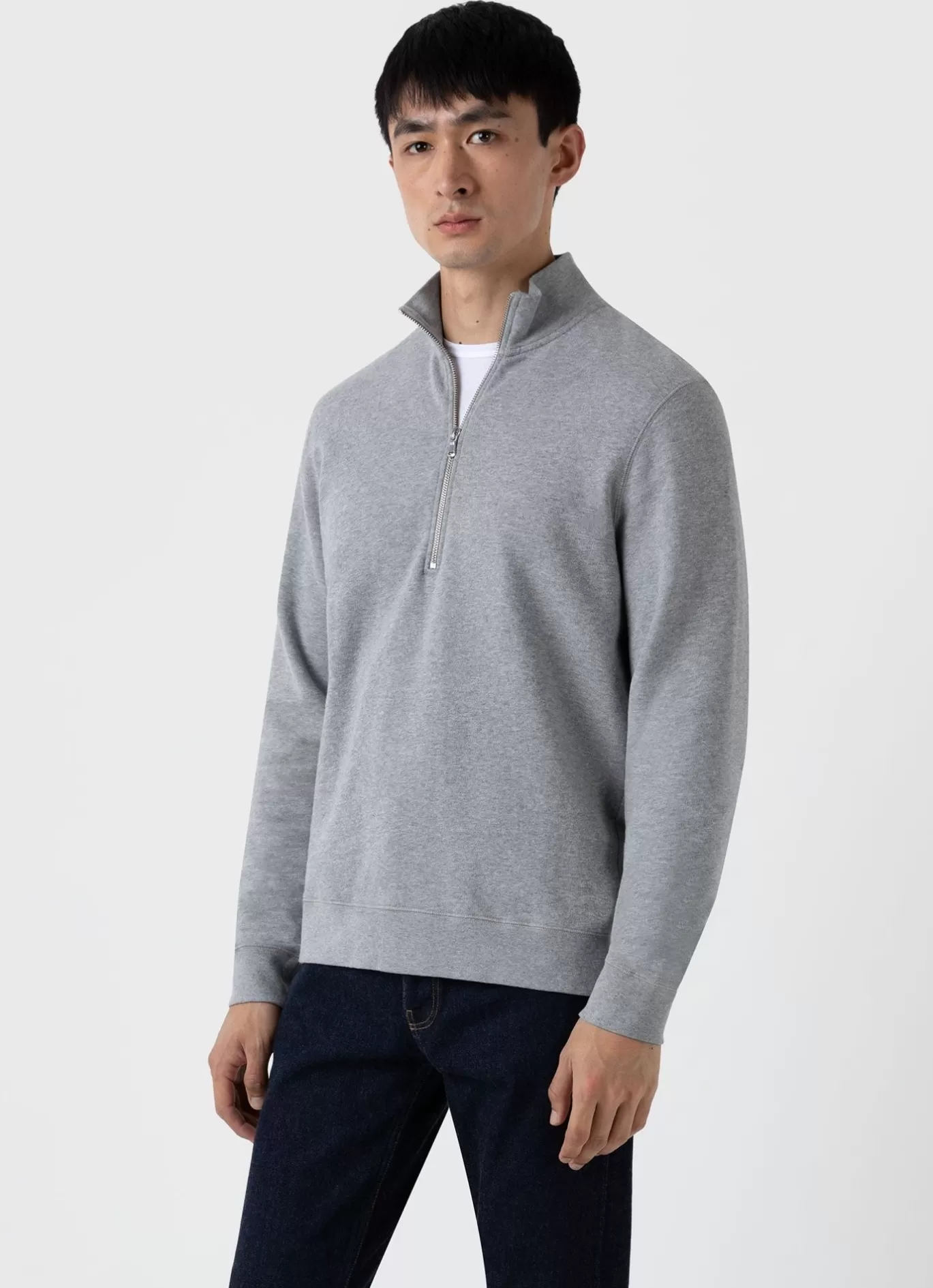 New Half Zip Loopback Sweatshirt Men Sweatshirts & Sweatpants