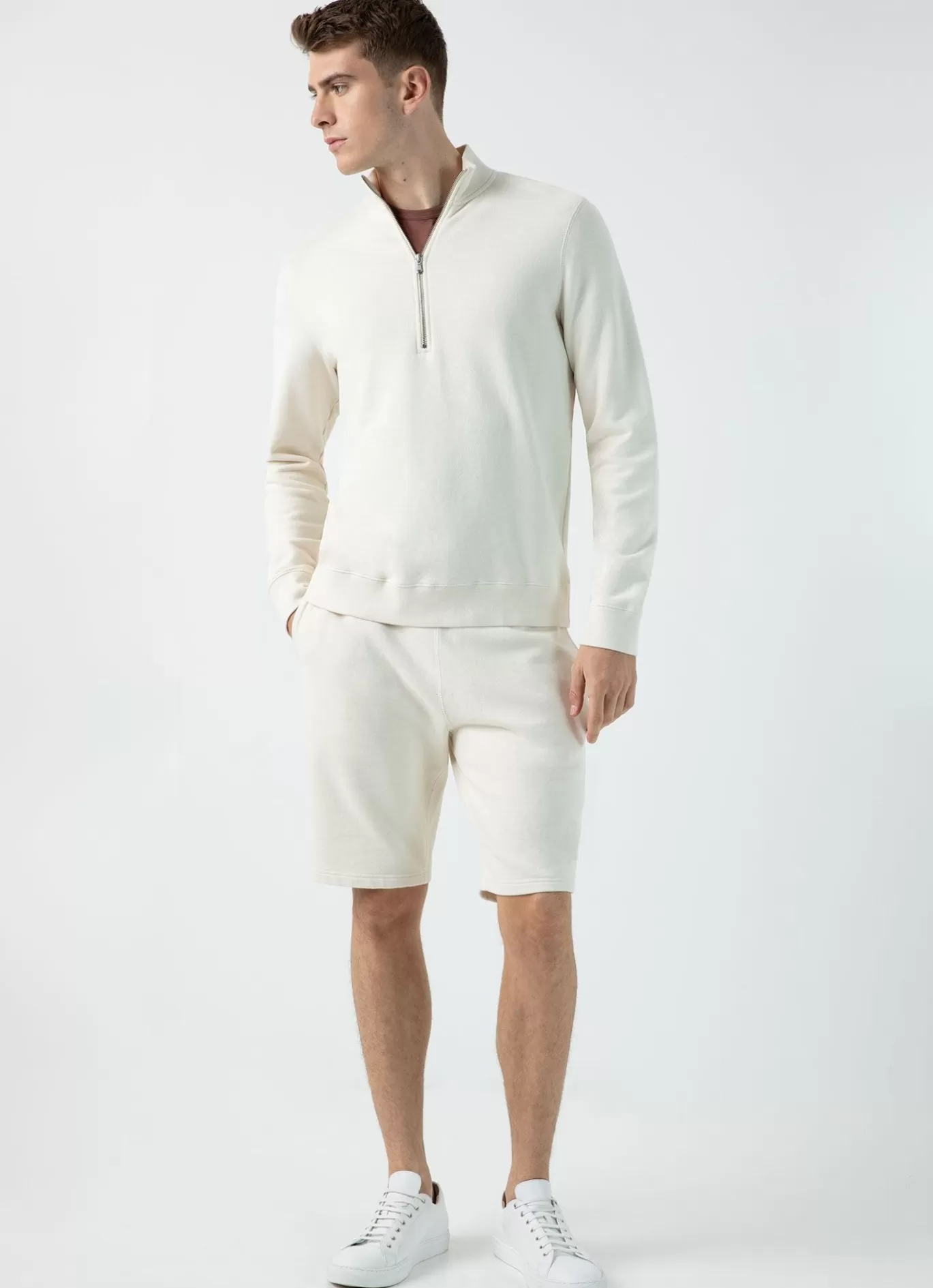 Fashion Half Zip Loopback Sweatshirt Men Sweatshirts & Sweatpants