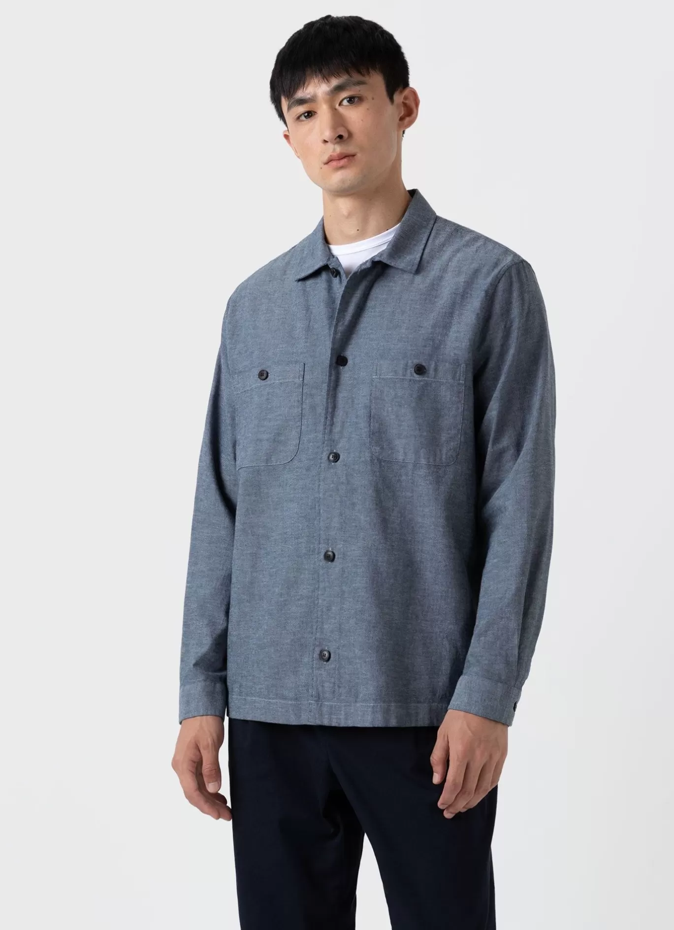 Store Japanese Chambray Overshirt Men Shirts