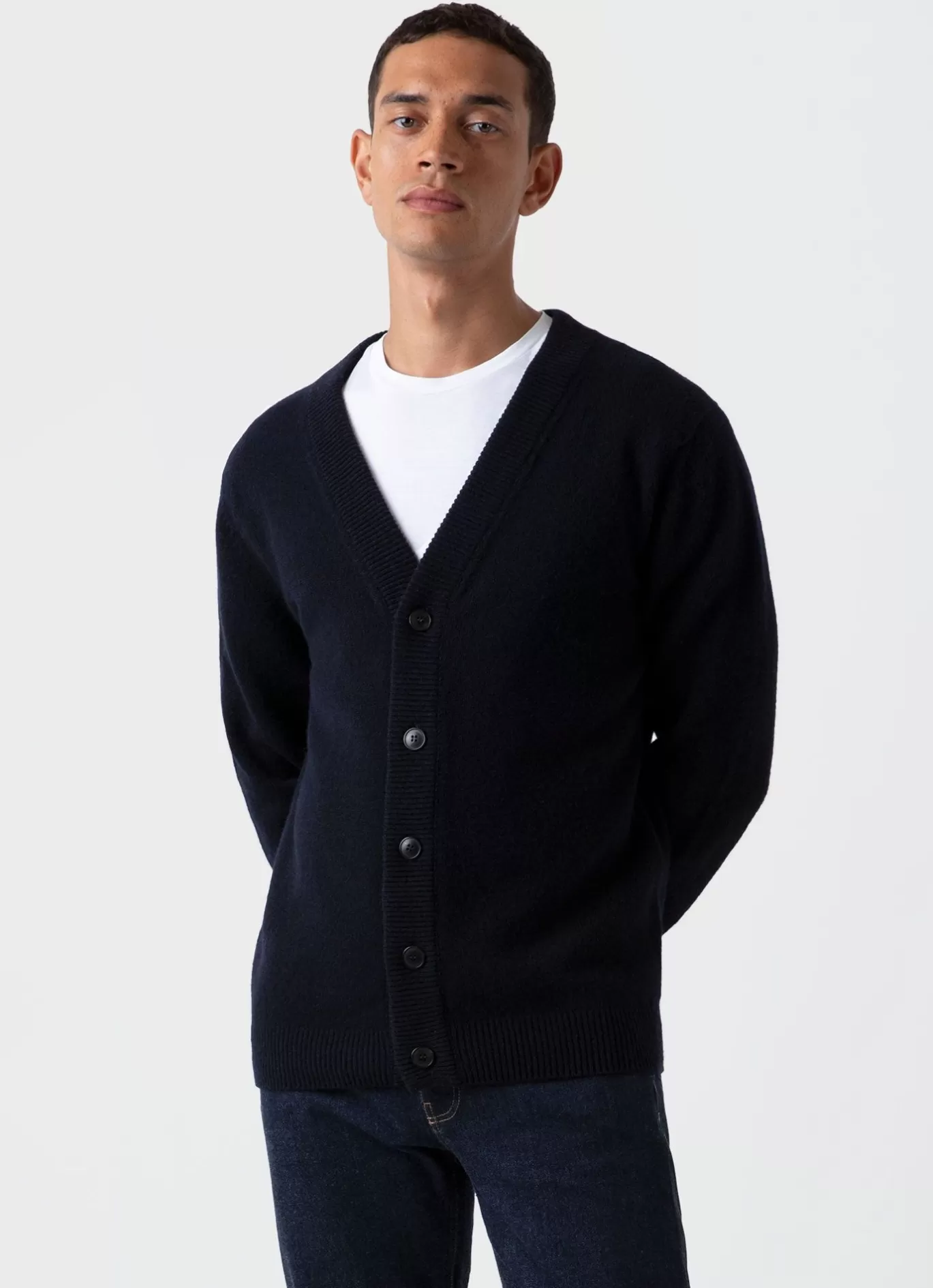 Discount Lambswool Cardigan Men Knitwear