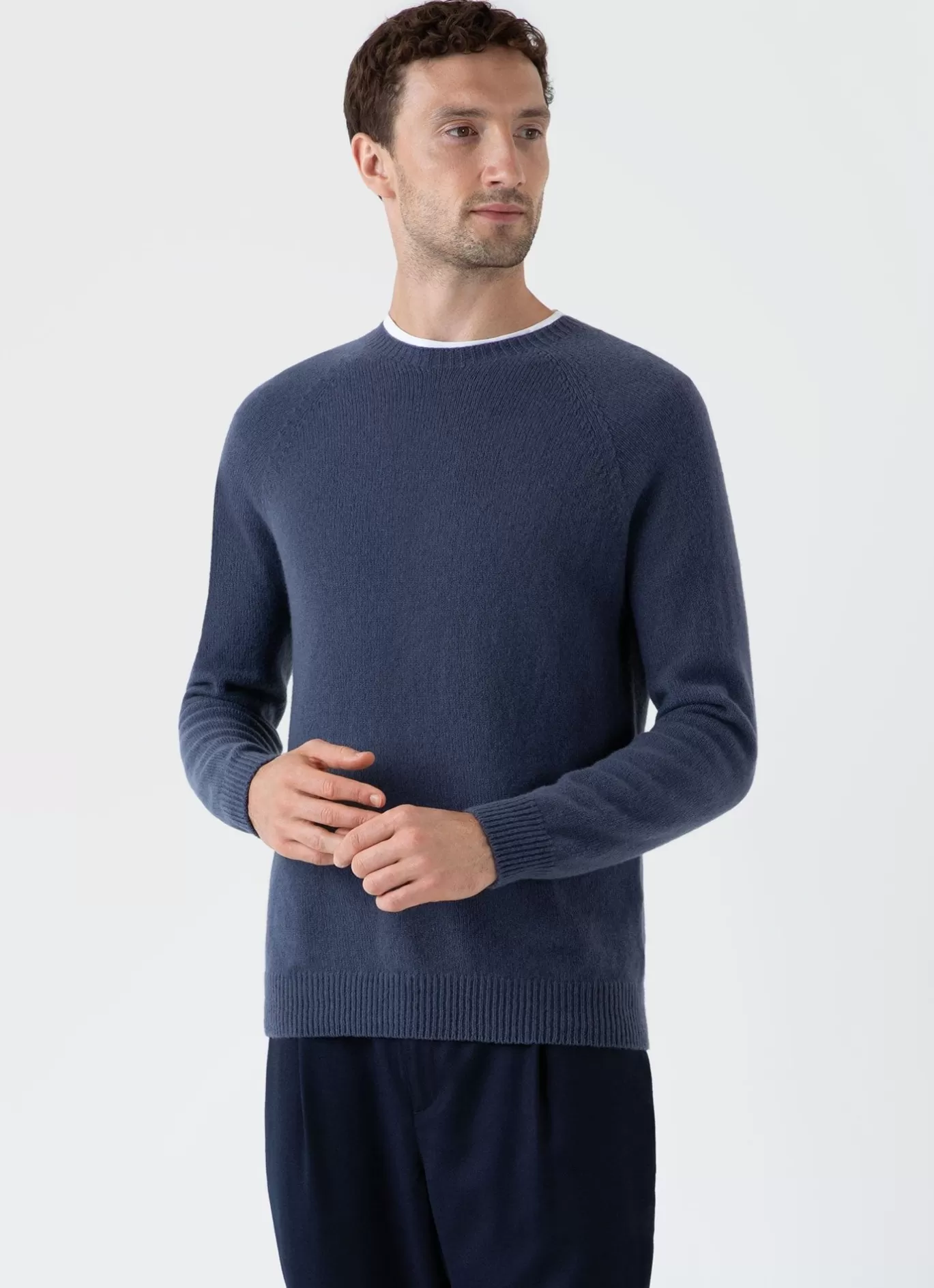 Outlet Lambswool Crew Neck Jumper Men Knitwear