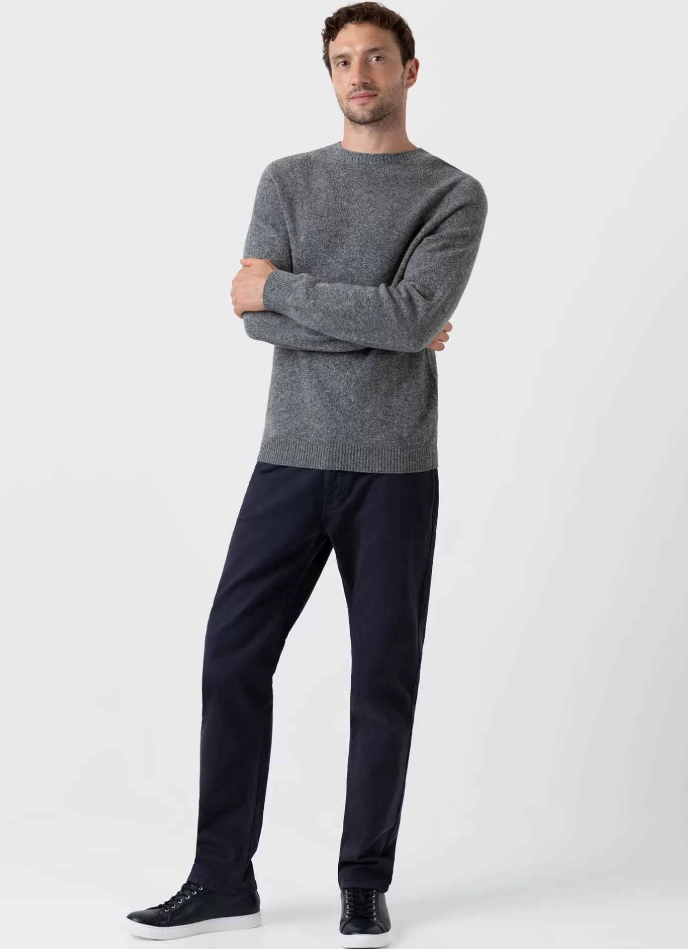 New Lambswool Crew Neck Jumper Men Knitwear