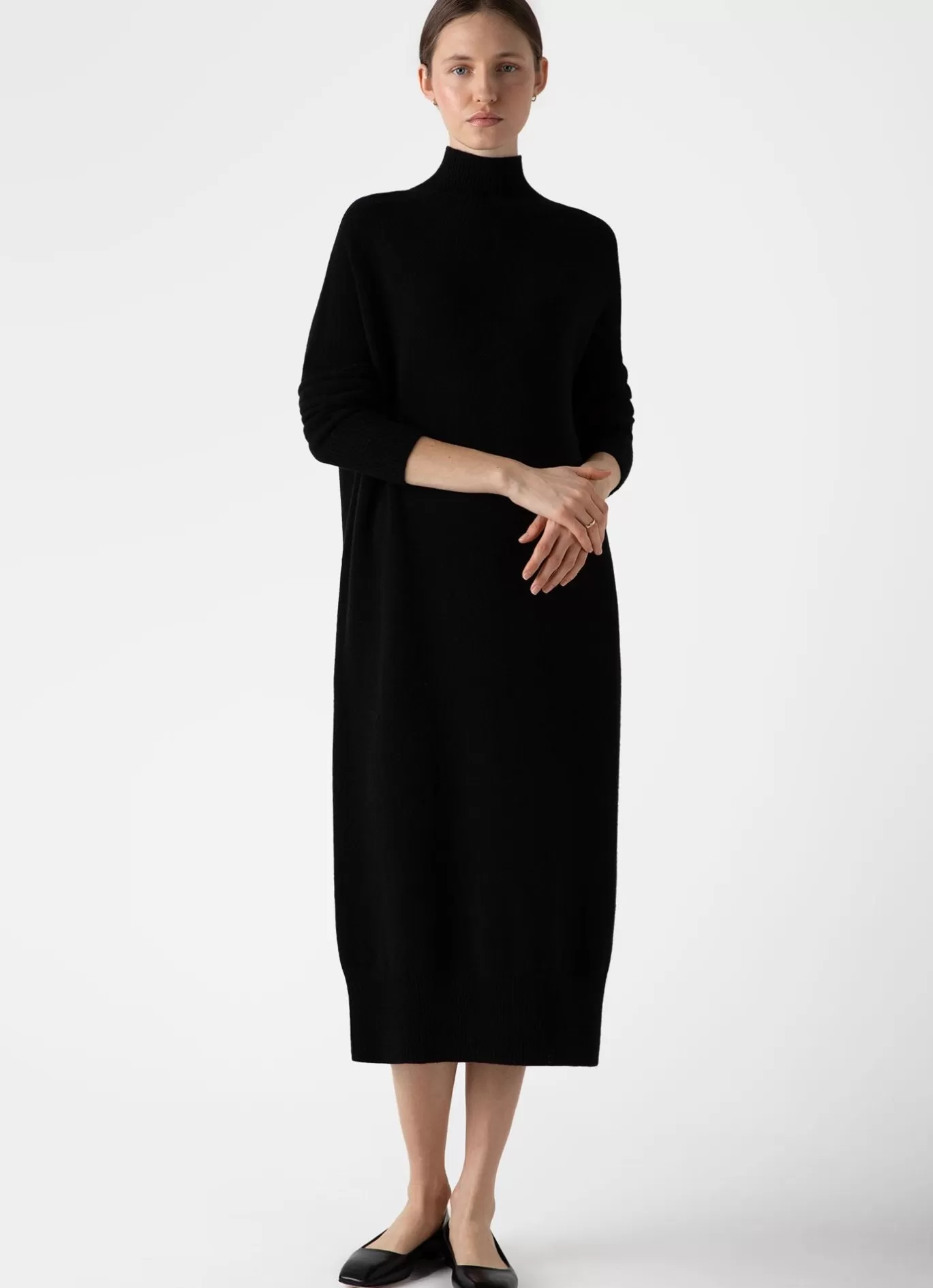 Clearance Lambswool Funnel Neck Dress Women Dresses & Skirts