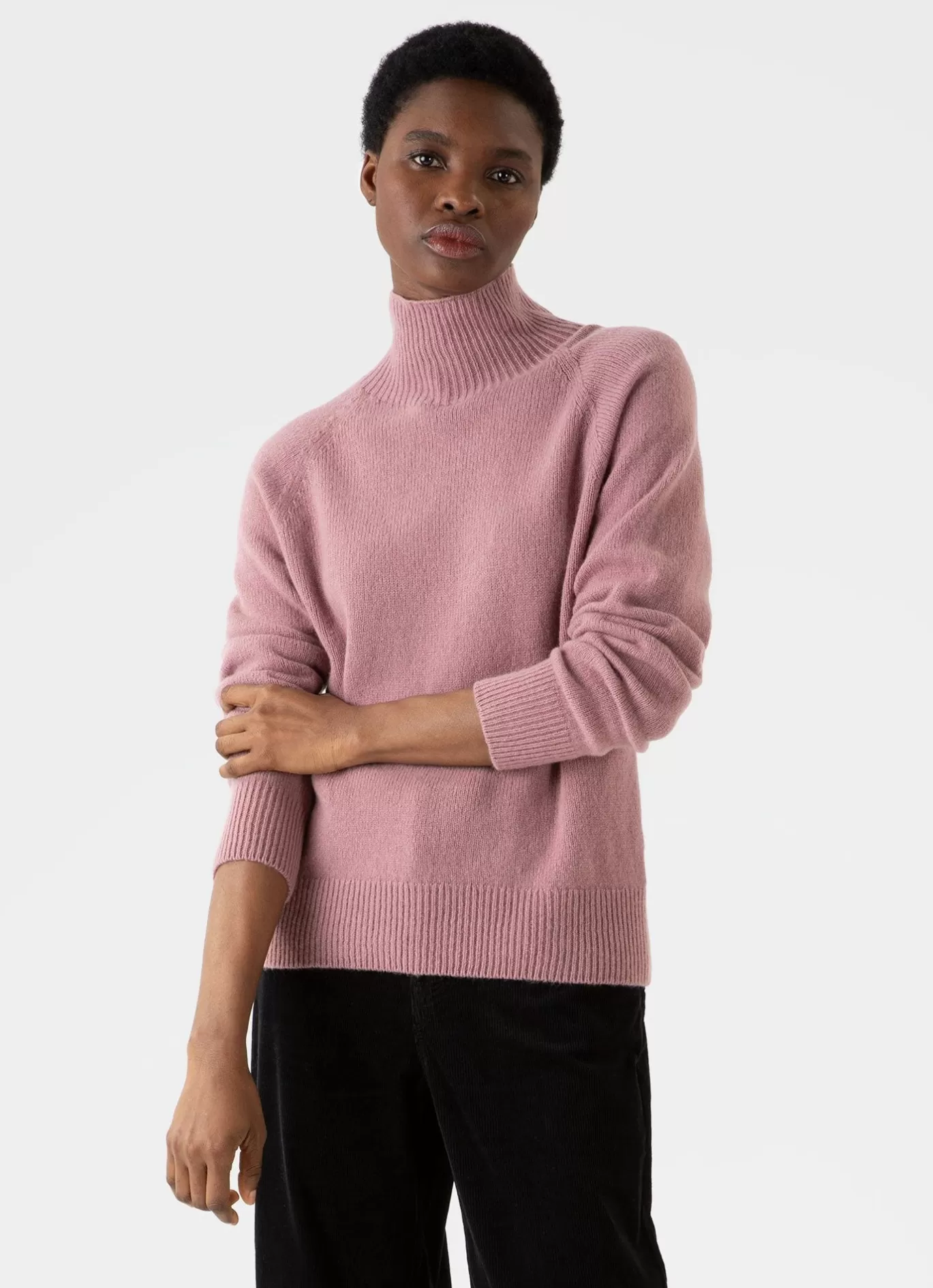 Cheap Lambswool Funnel Neck Jumper Women Knitwear