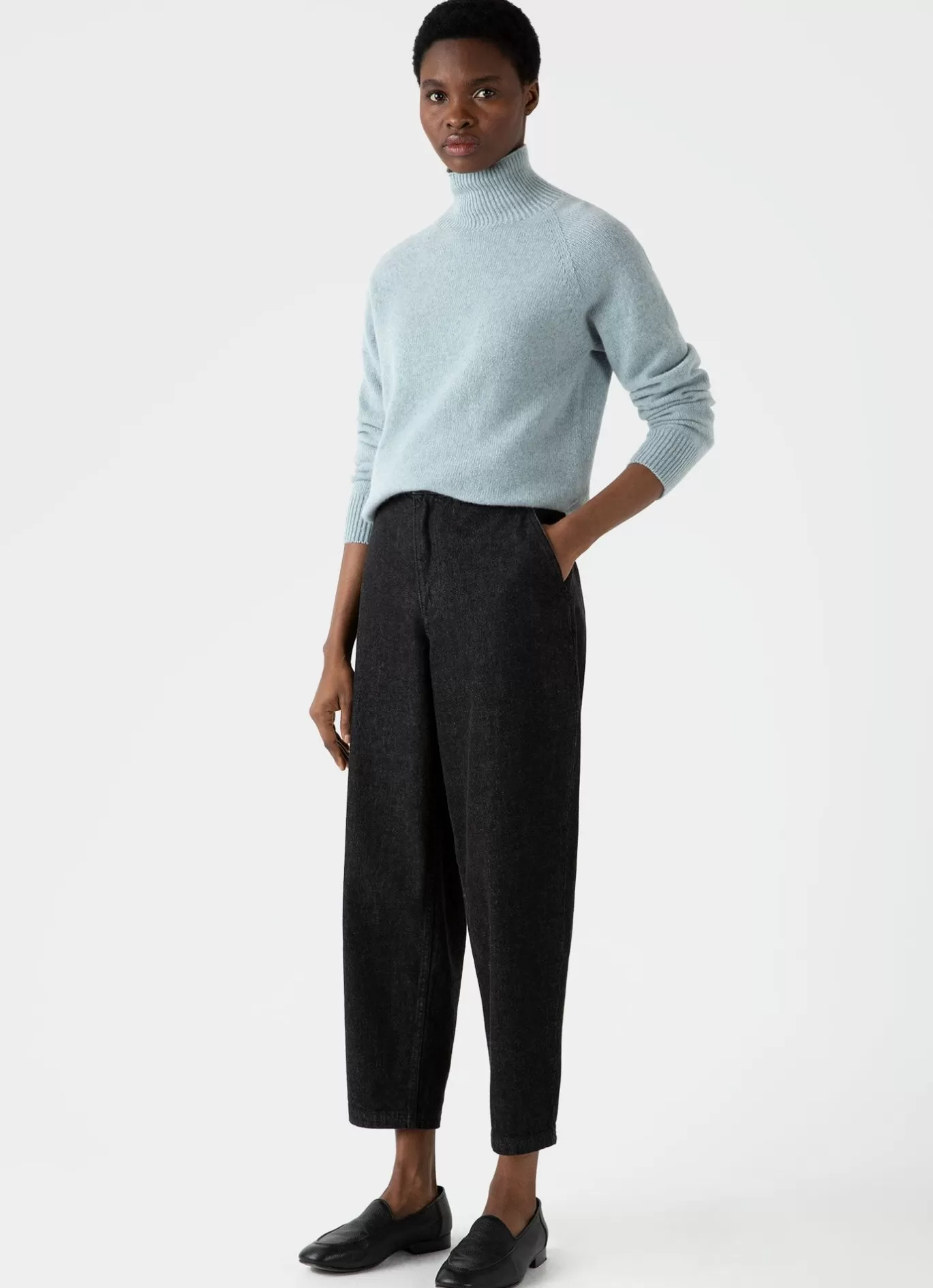 Online Lambswool Funnel Neck Jumper Women Knitwear