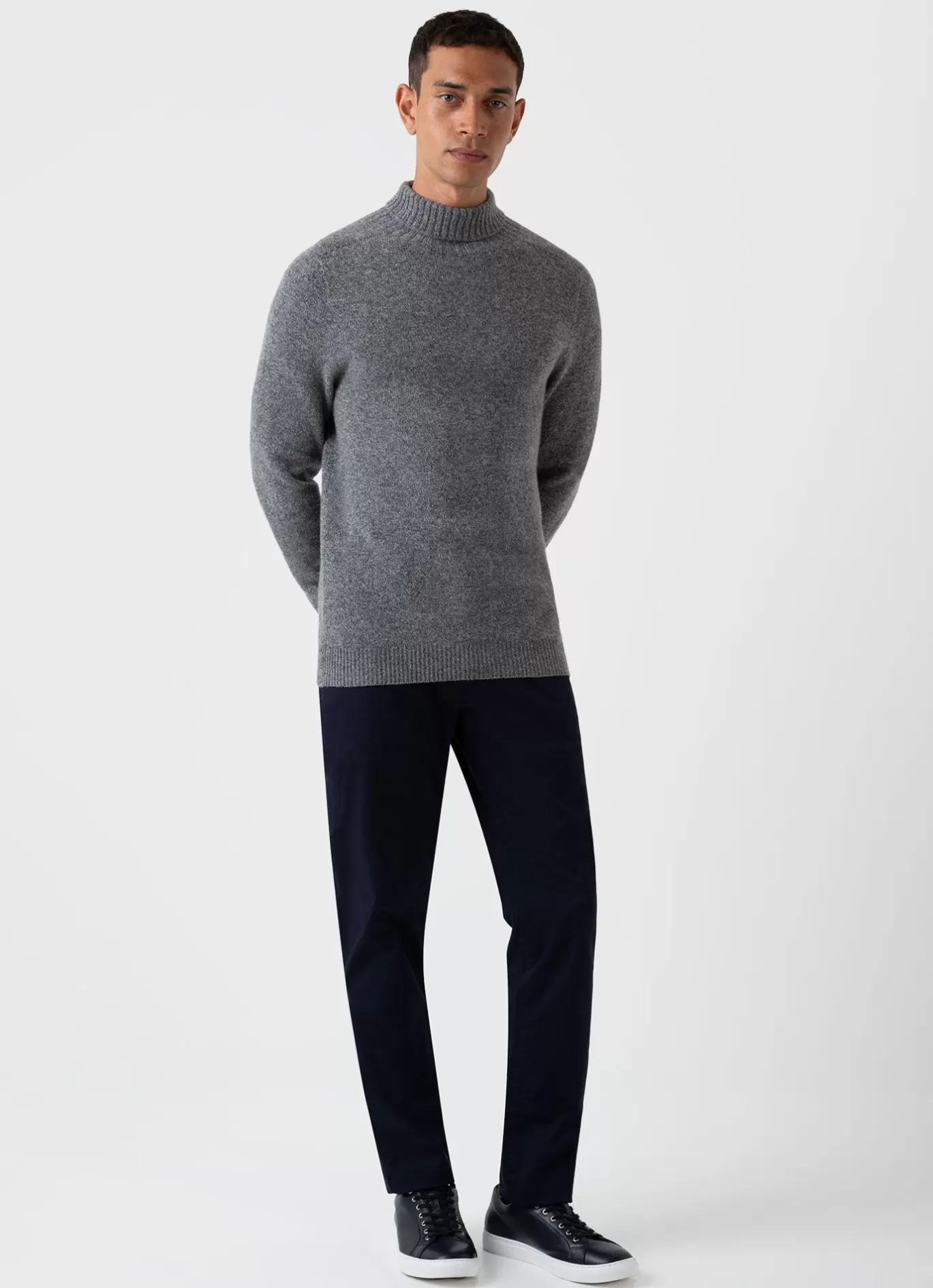 New Lambswool Roll Neck Men Knitwear