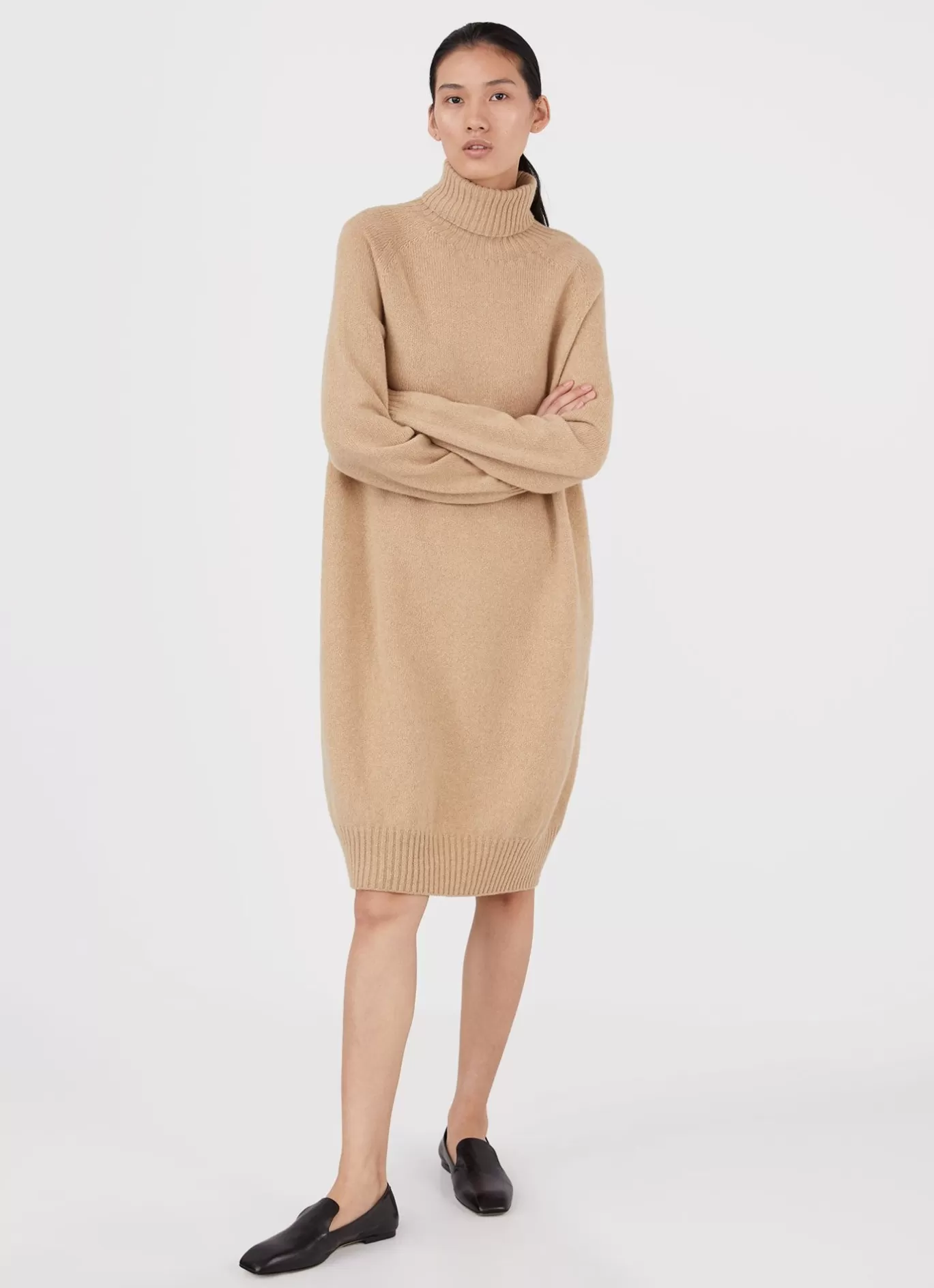 Fashion Lambswool Roll Neck Dress Women Dresses & Skirts