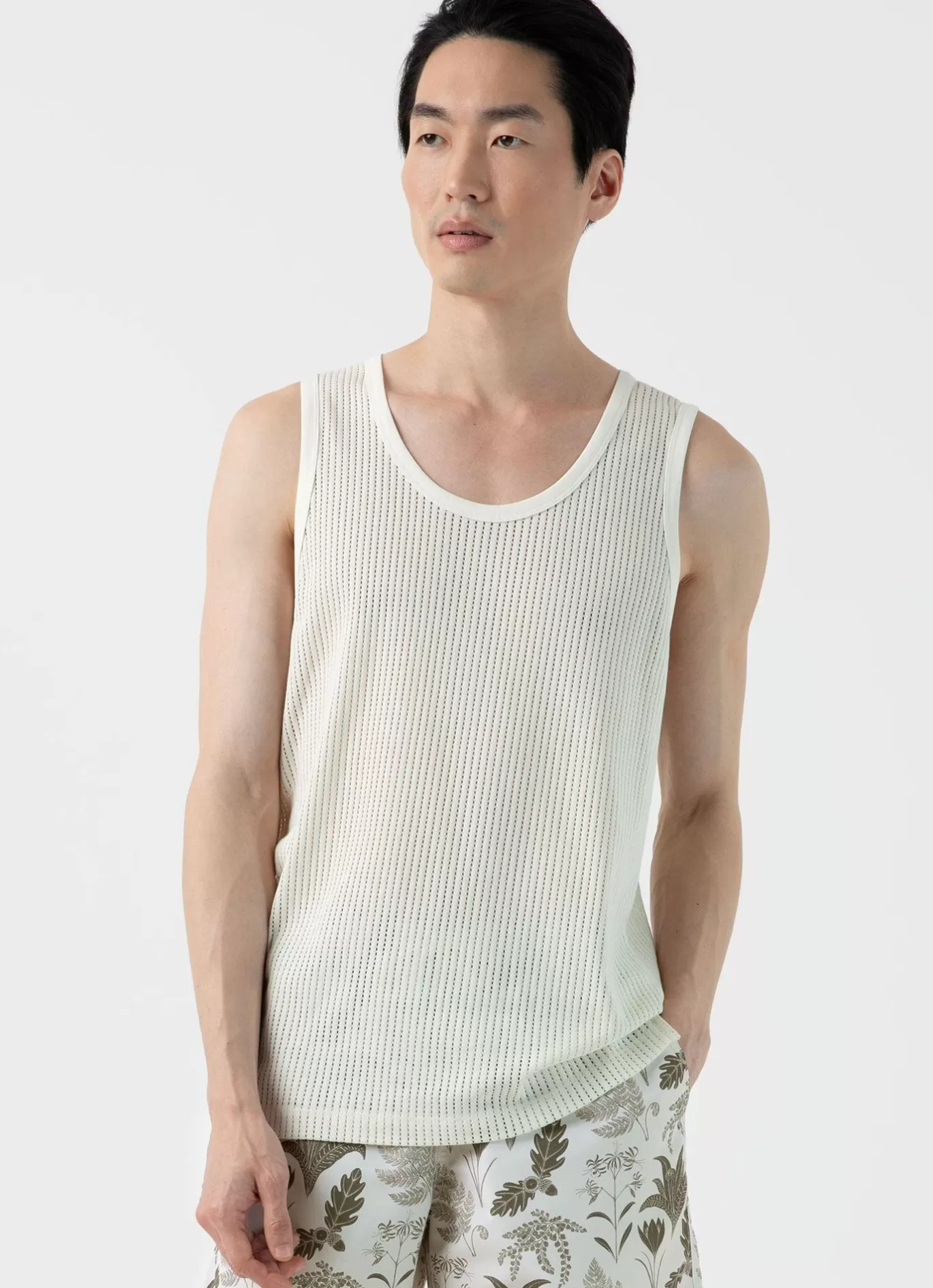 Best Sale Linear Mesh Tank Top Men T-Shirts