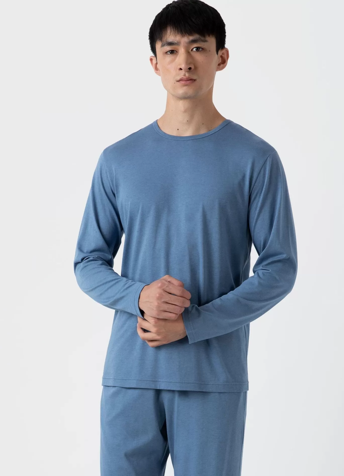 Fashion Long Sleeve Cotton Modal Lounge T Shirt Men Loungewear & Sleepwear