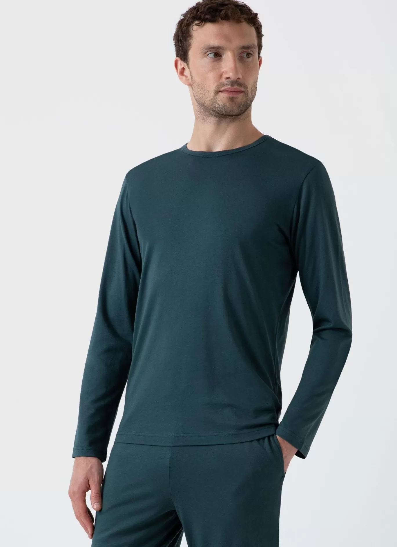 Cheap Long Sleeve Cotton Modal Lounge T Shirt Men Loungewear & Sleepwear