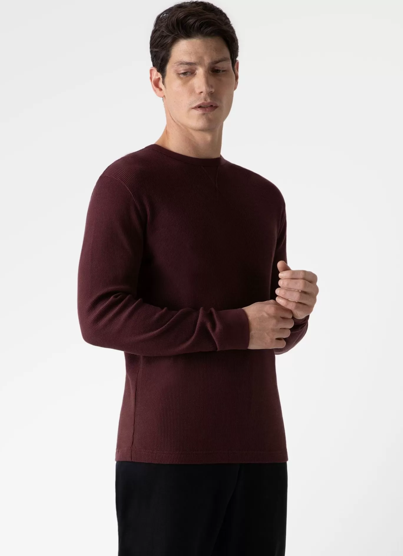 Discount Long Sleeve Waffle T Shirt Men T-Shirts