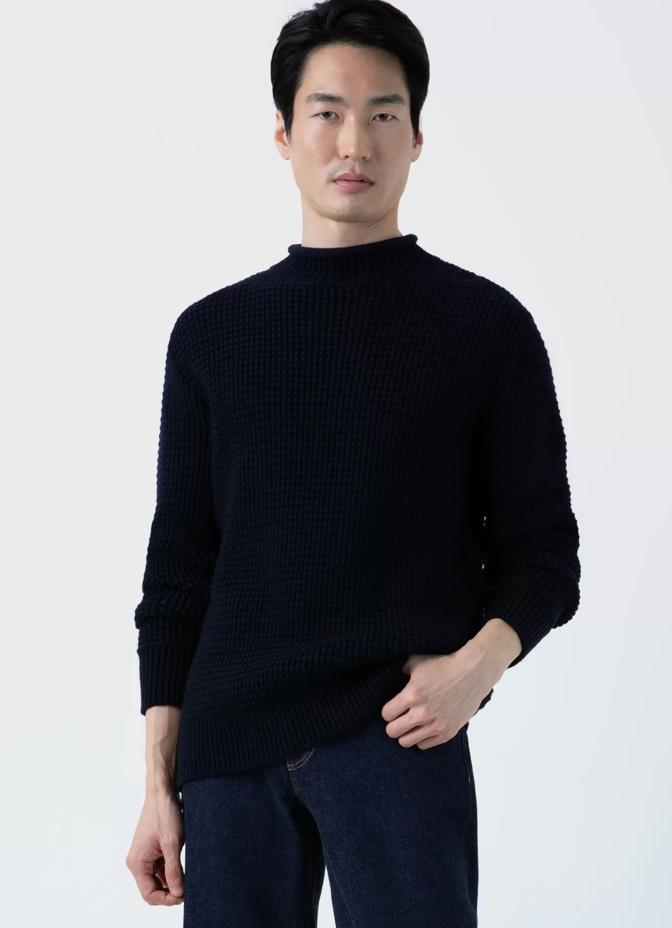 Hot Merino Fisherman Jumper Men Knitwear