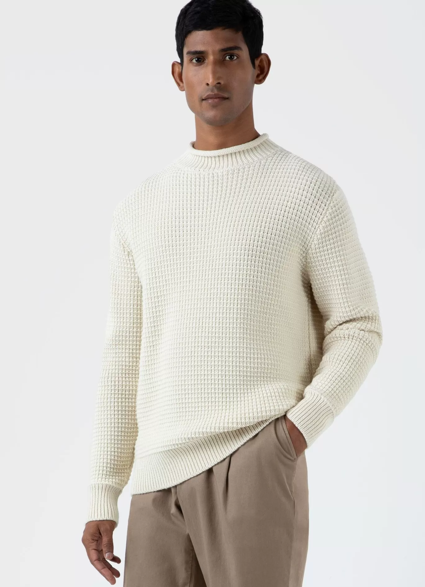 Discount Merino Fisherman Jumper Men Knitwear