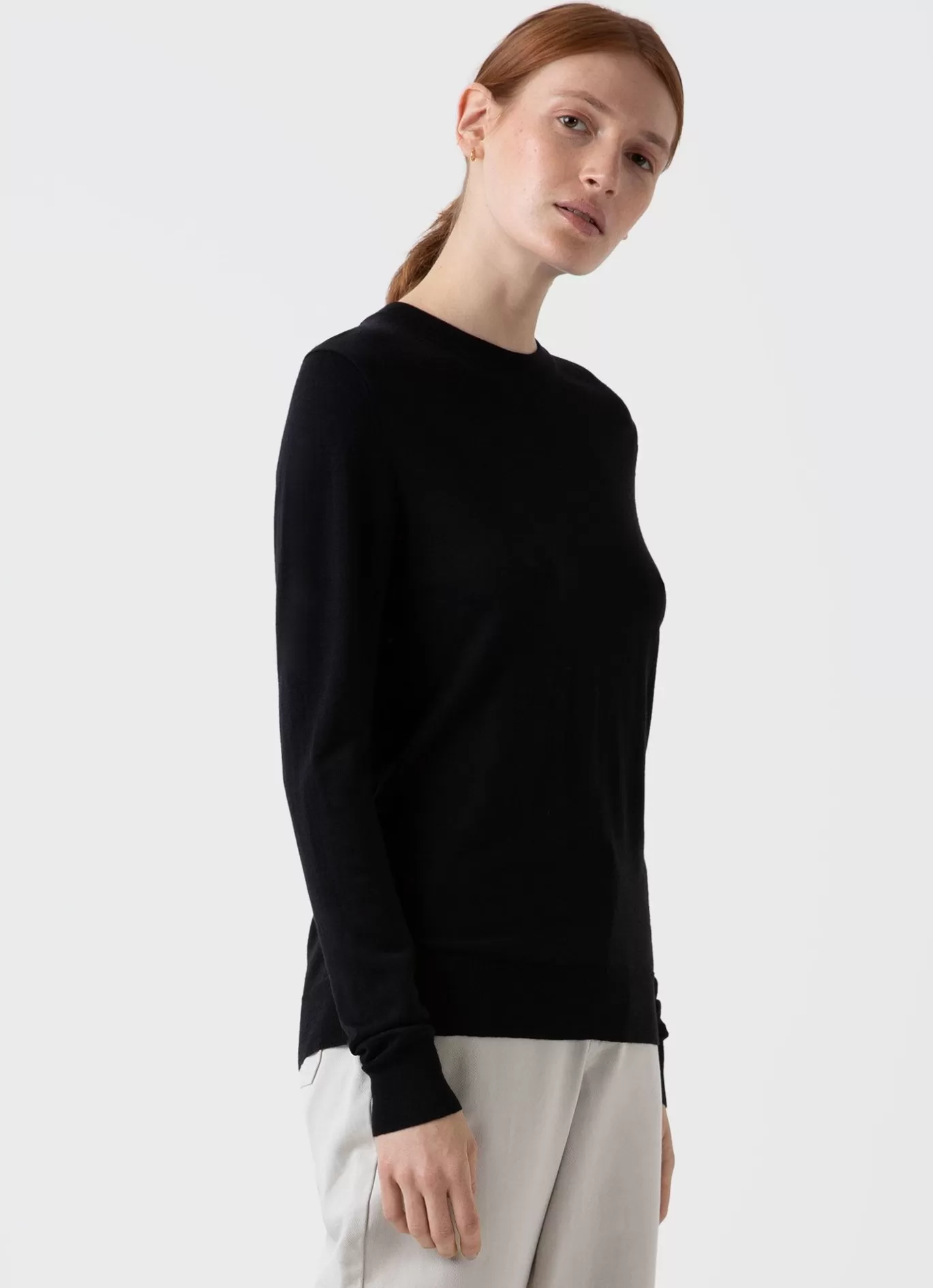 Discount Merino Silk Crew Neck Jumper Women Knitwear