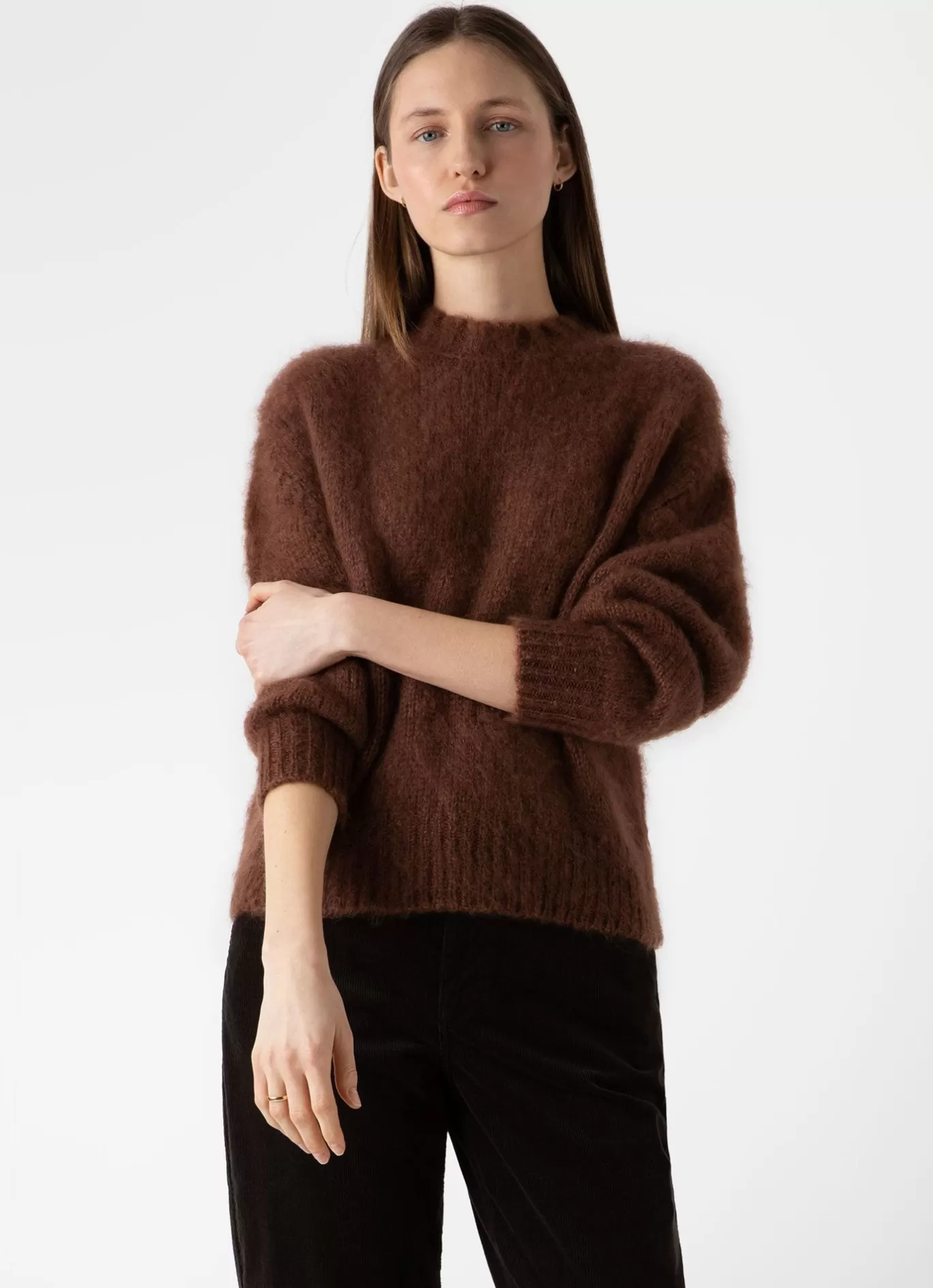 Shop Mohair Silk Crew Neck Jumper Women Knitwear