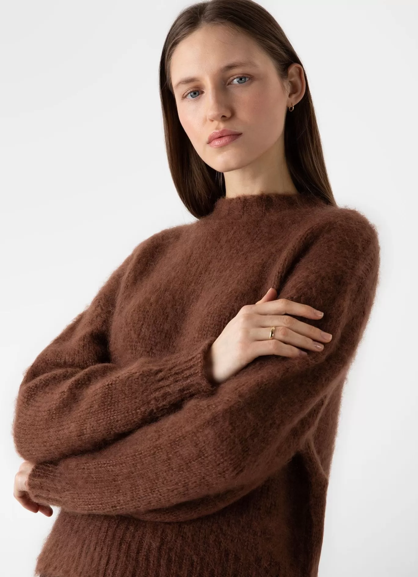 Shop Mohair Silk Crew Neck Jumper Women Knitwear