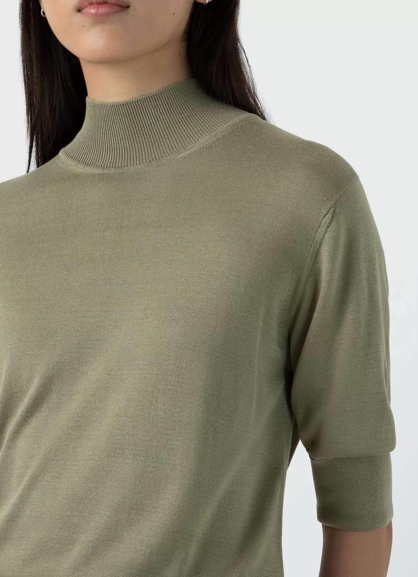 New Mulberry Silk Mock Neck Top Women T-Shirts & Tops