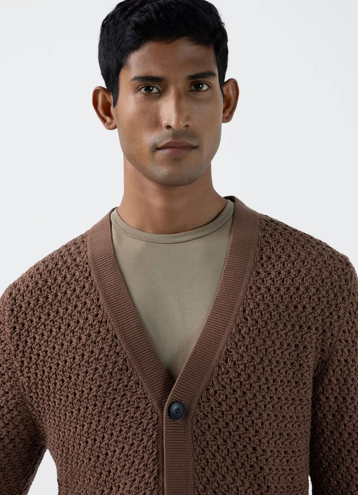 Shop Open Stitch Cardigan Men Knitwear