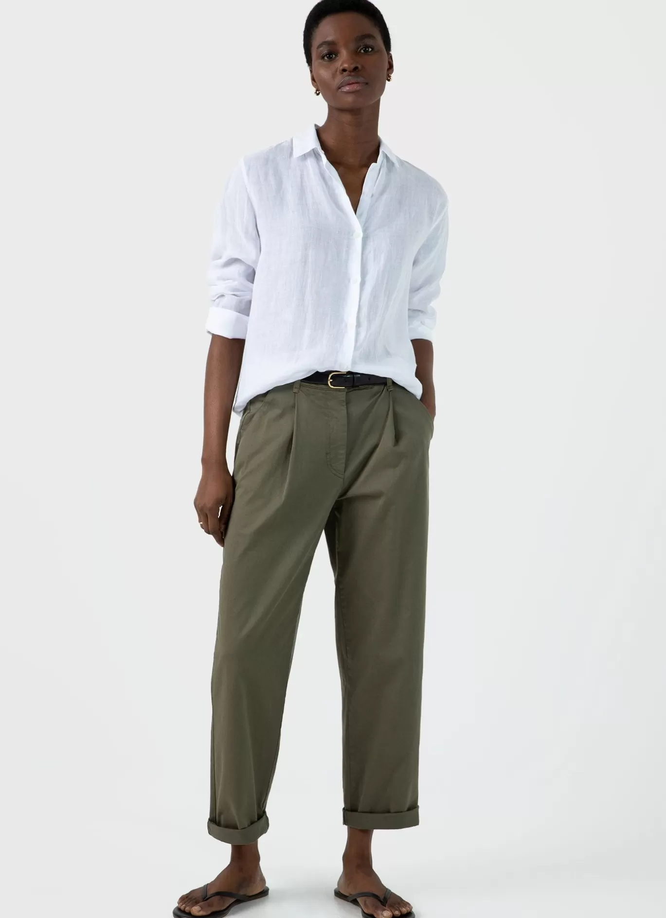 Online Pleated Chino Women Pants