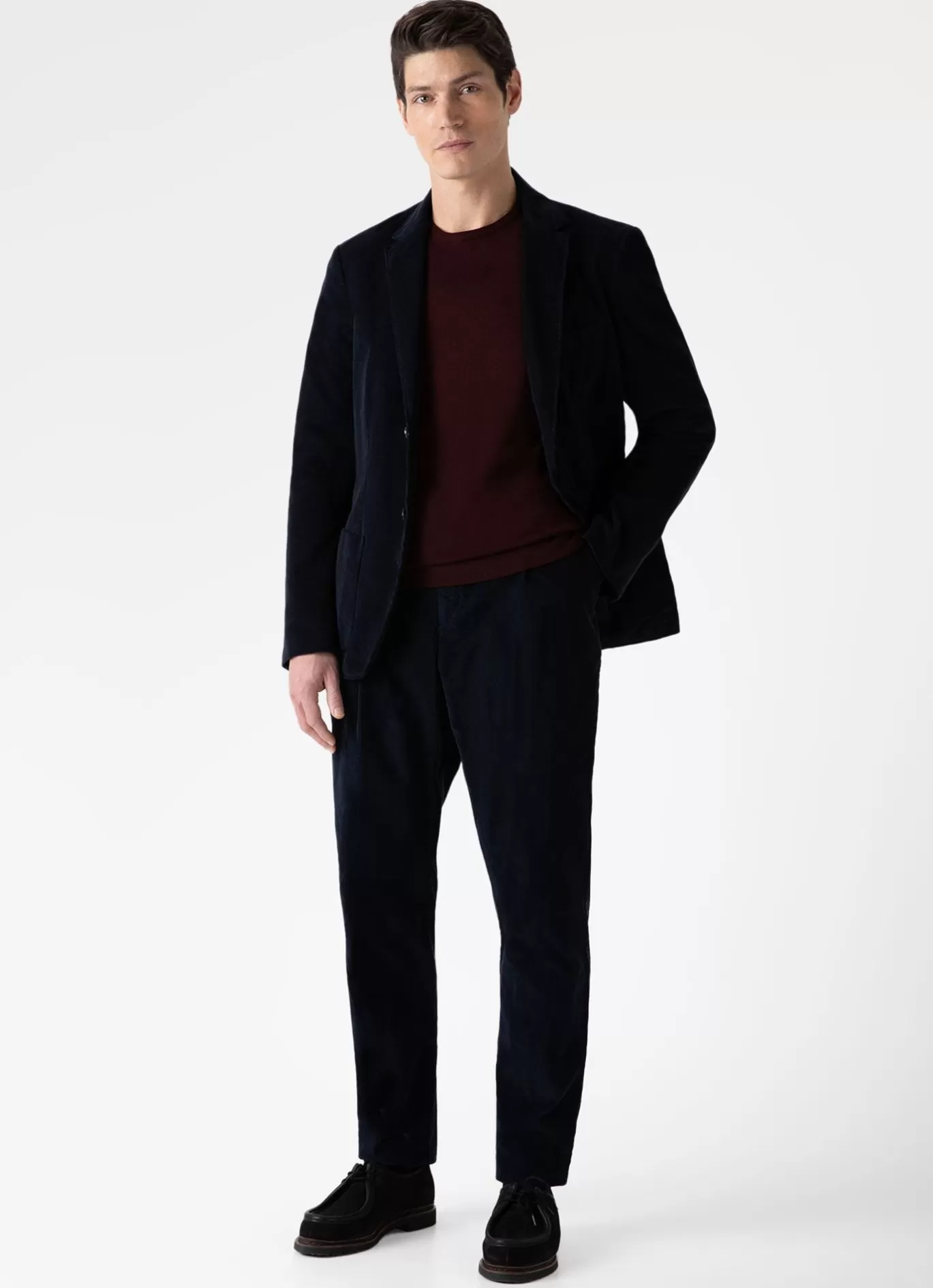 Discount Pleated Corduroy Trouser Men Pants