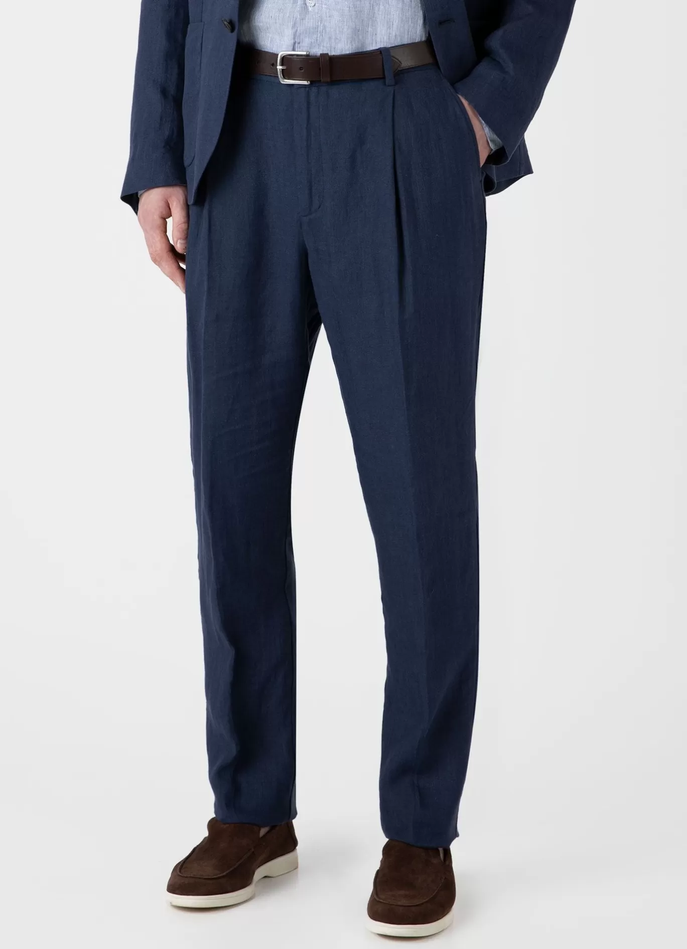 New Pleated Linen Trouser Men Pants