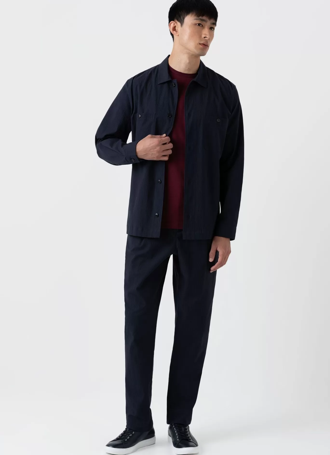 Cheap Pleated Seersucker Trouser Men Pants