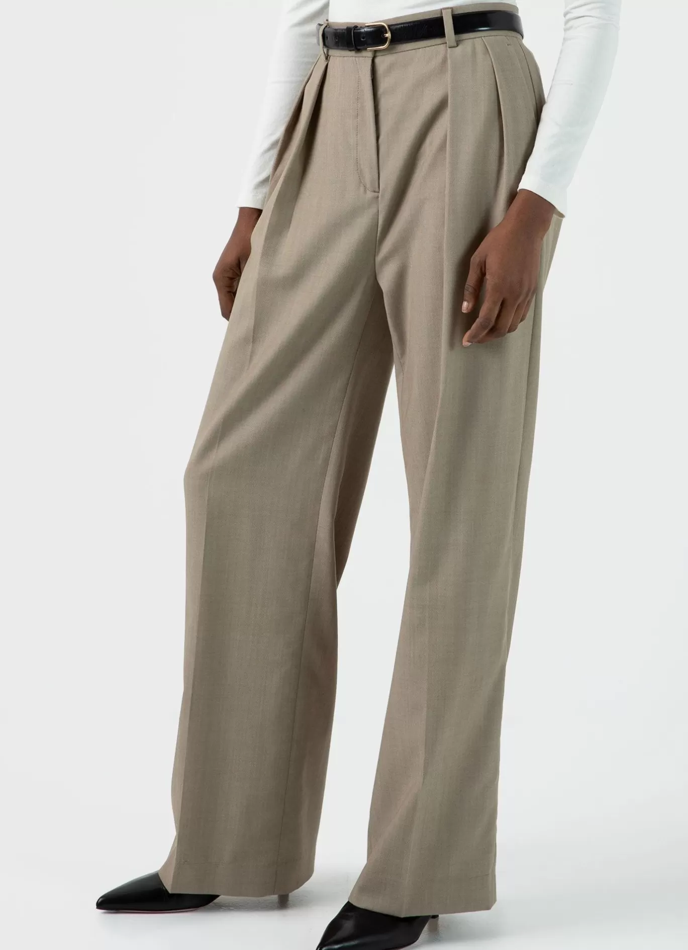 Shop Pleated Wool Twill Trouser Women Pants