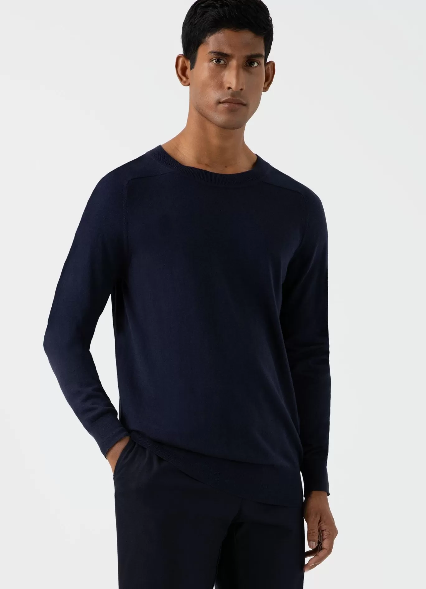 New Sea Island Cashmere Crew Neck Jumper Men Knitwear