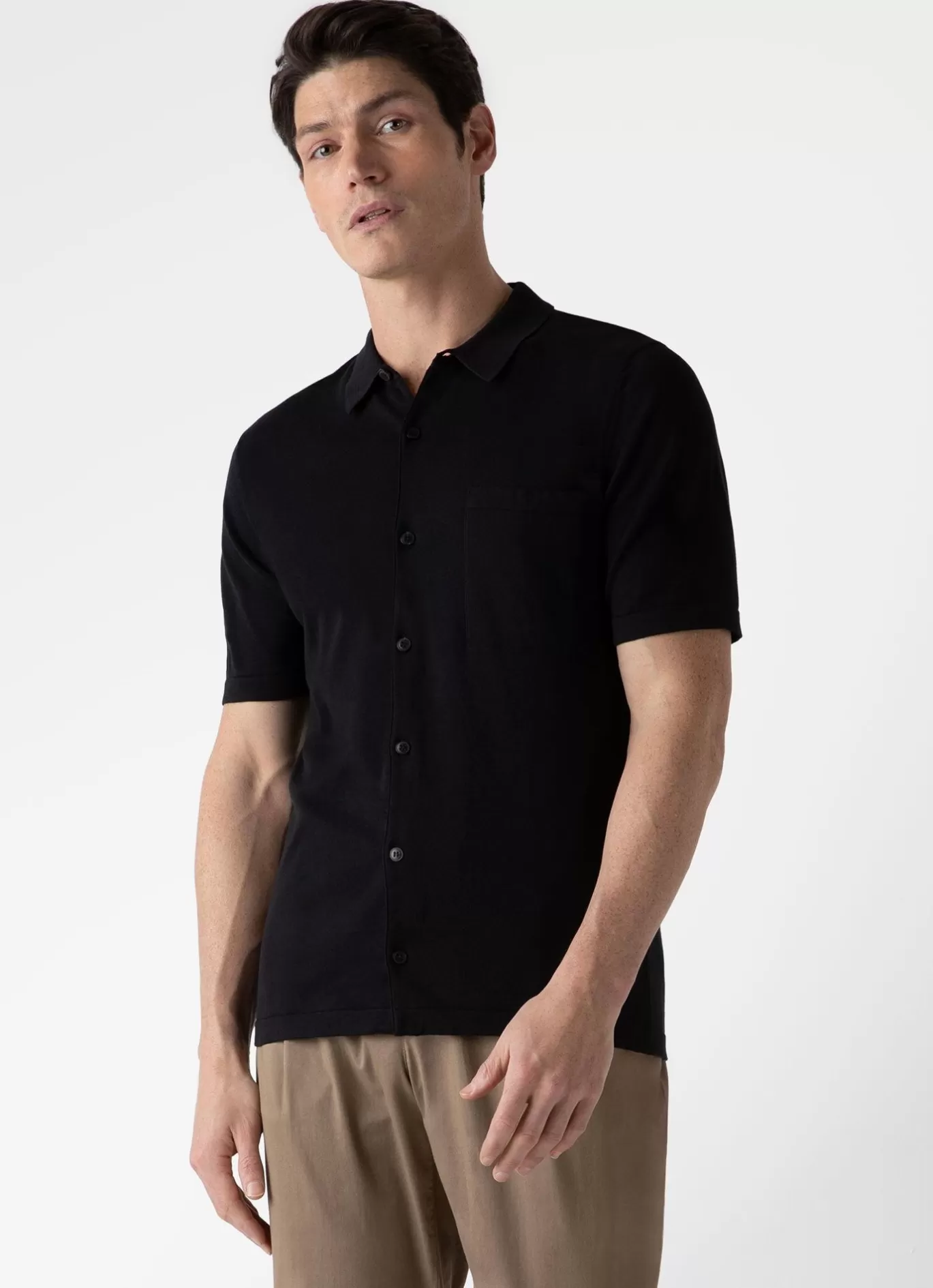 New Sea Island Cotton Knit Shirt Men Shirts