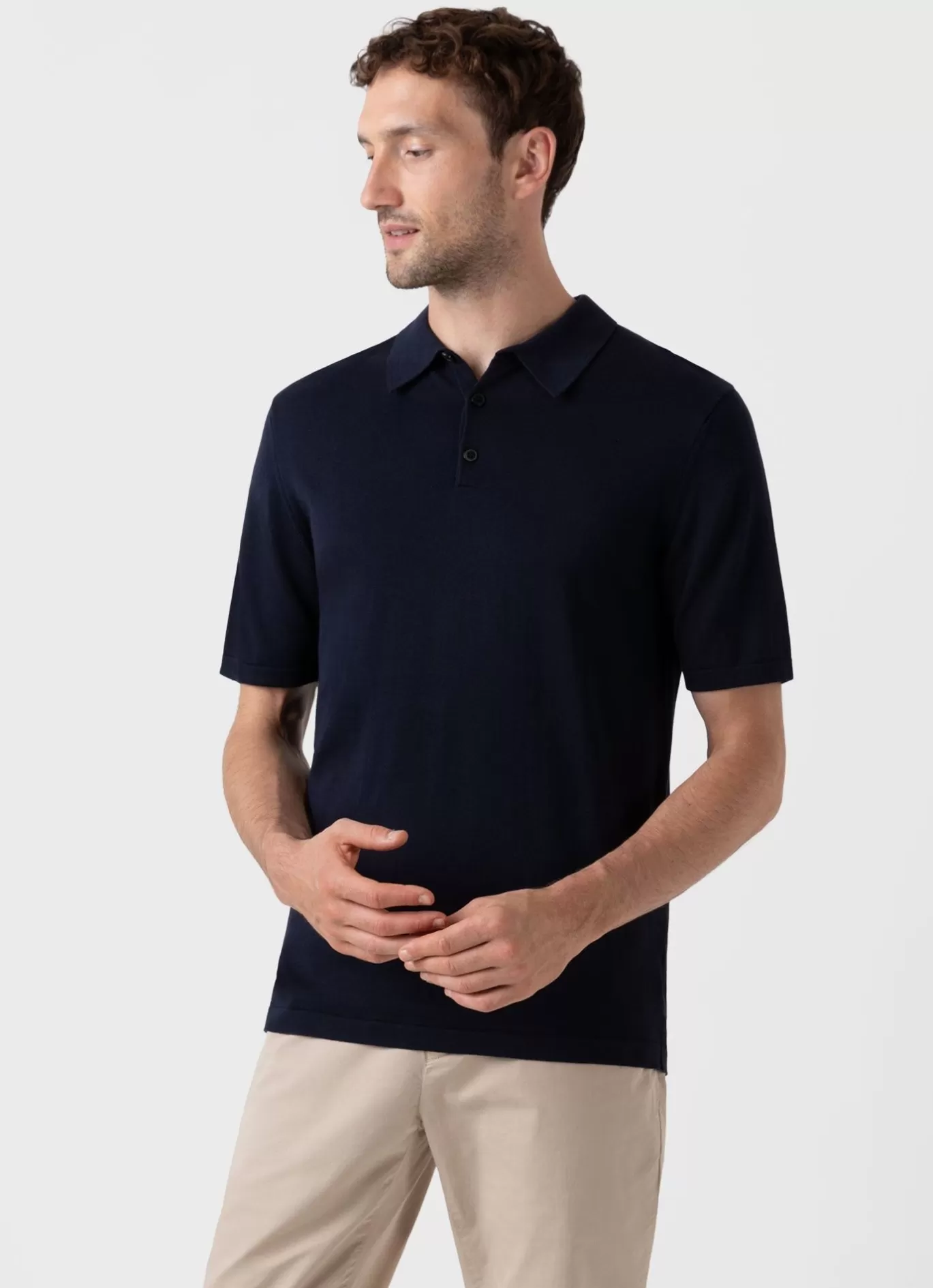 Store Sea Island Cotton Polo Shirt Men Knitwear