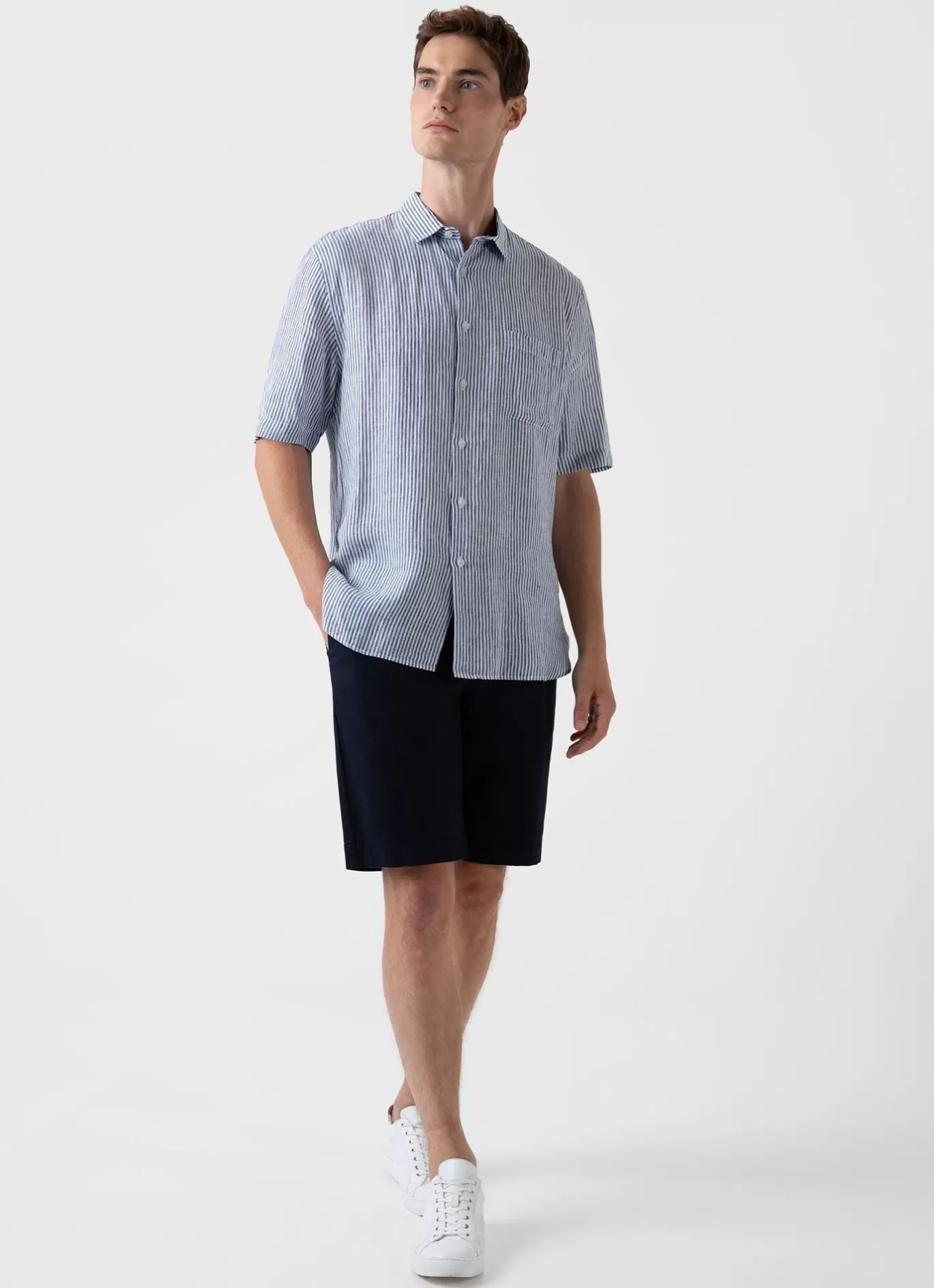 Hot Short Sleeve Linen Shirt Men Shirts