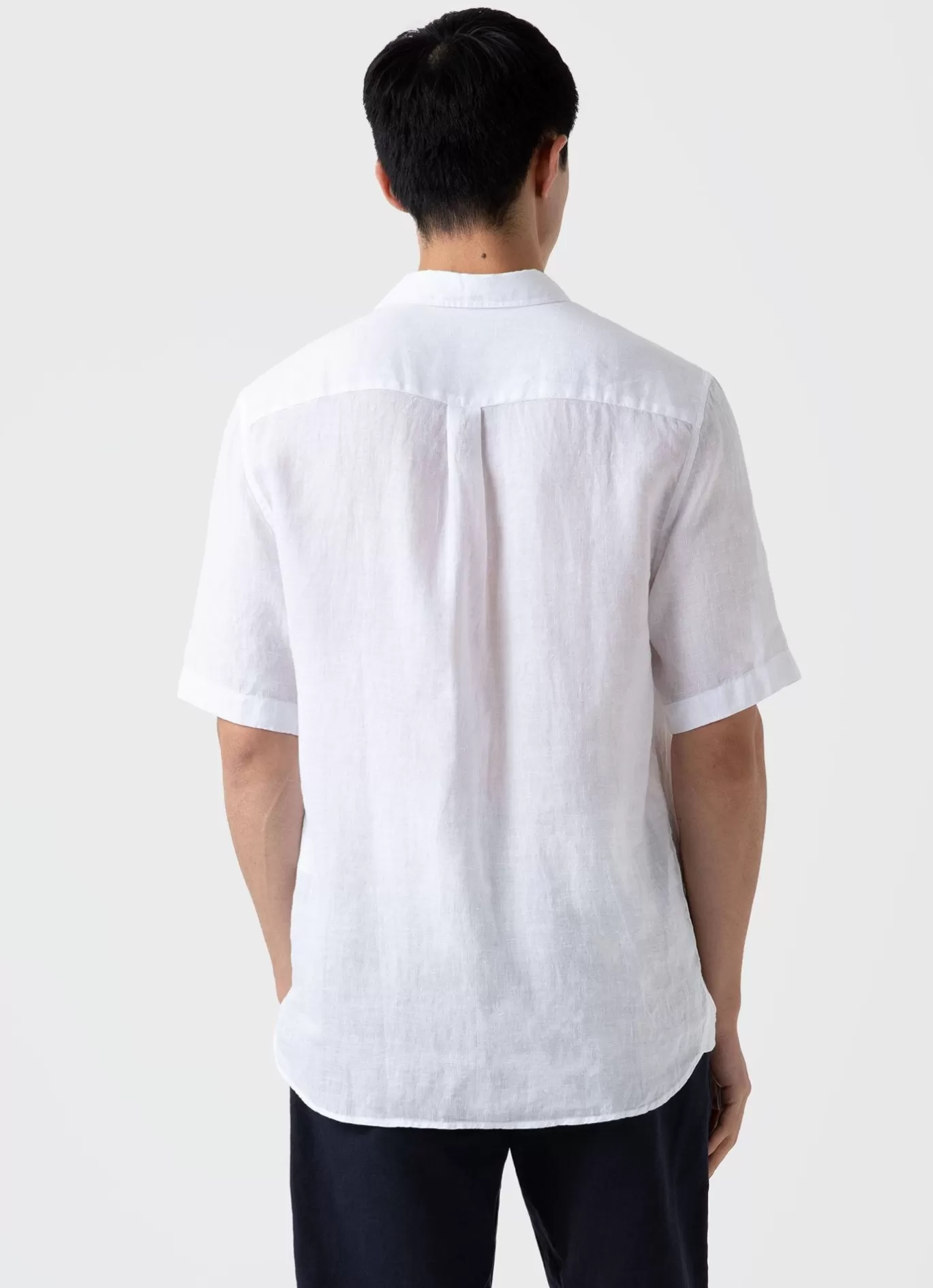 New Short Sleeve Linen Shirt Men Shirts