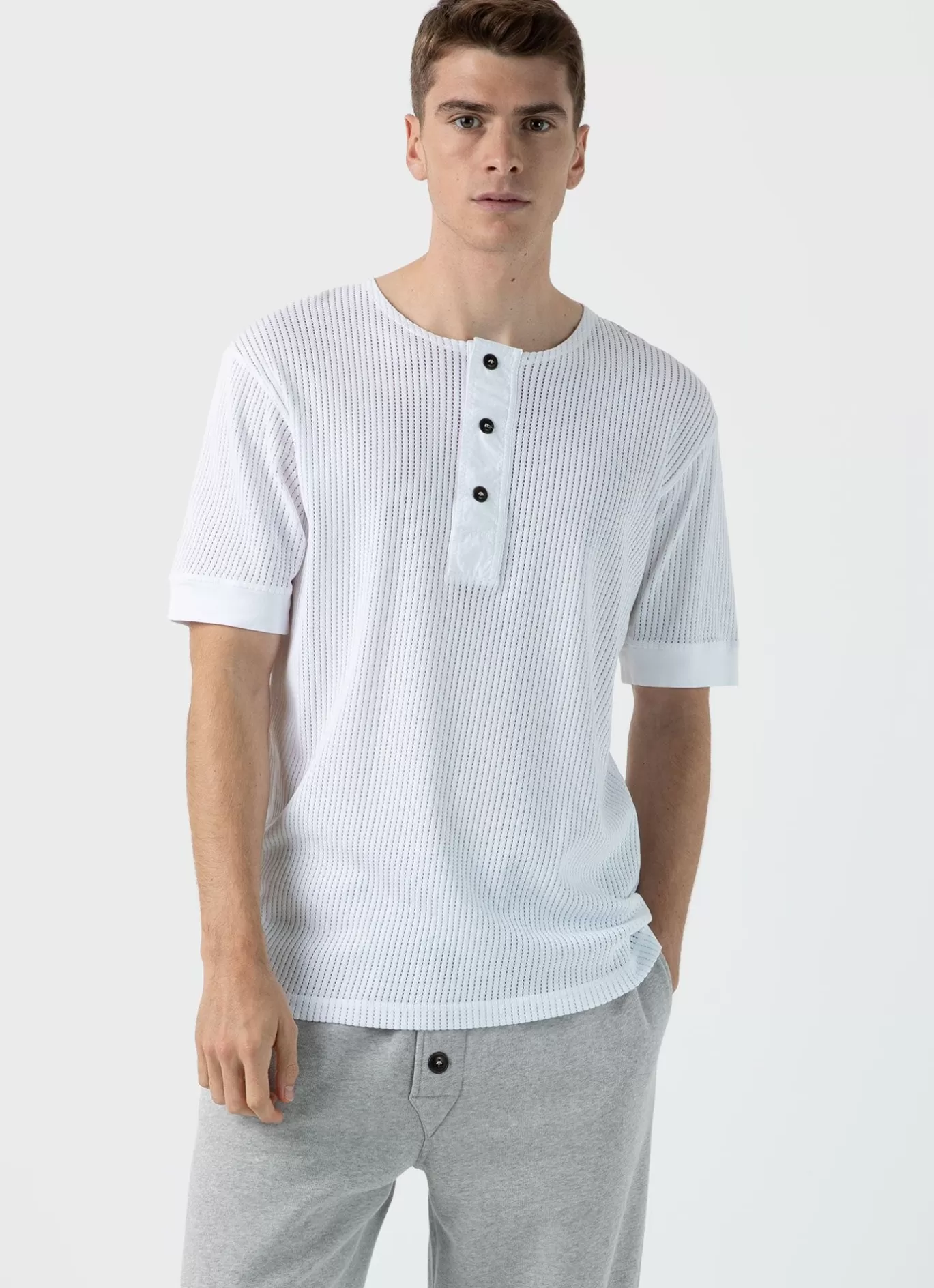 Outlet X Nigel Cabourn Mesh Henley Men T-Shirts