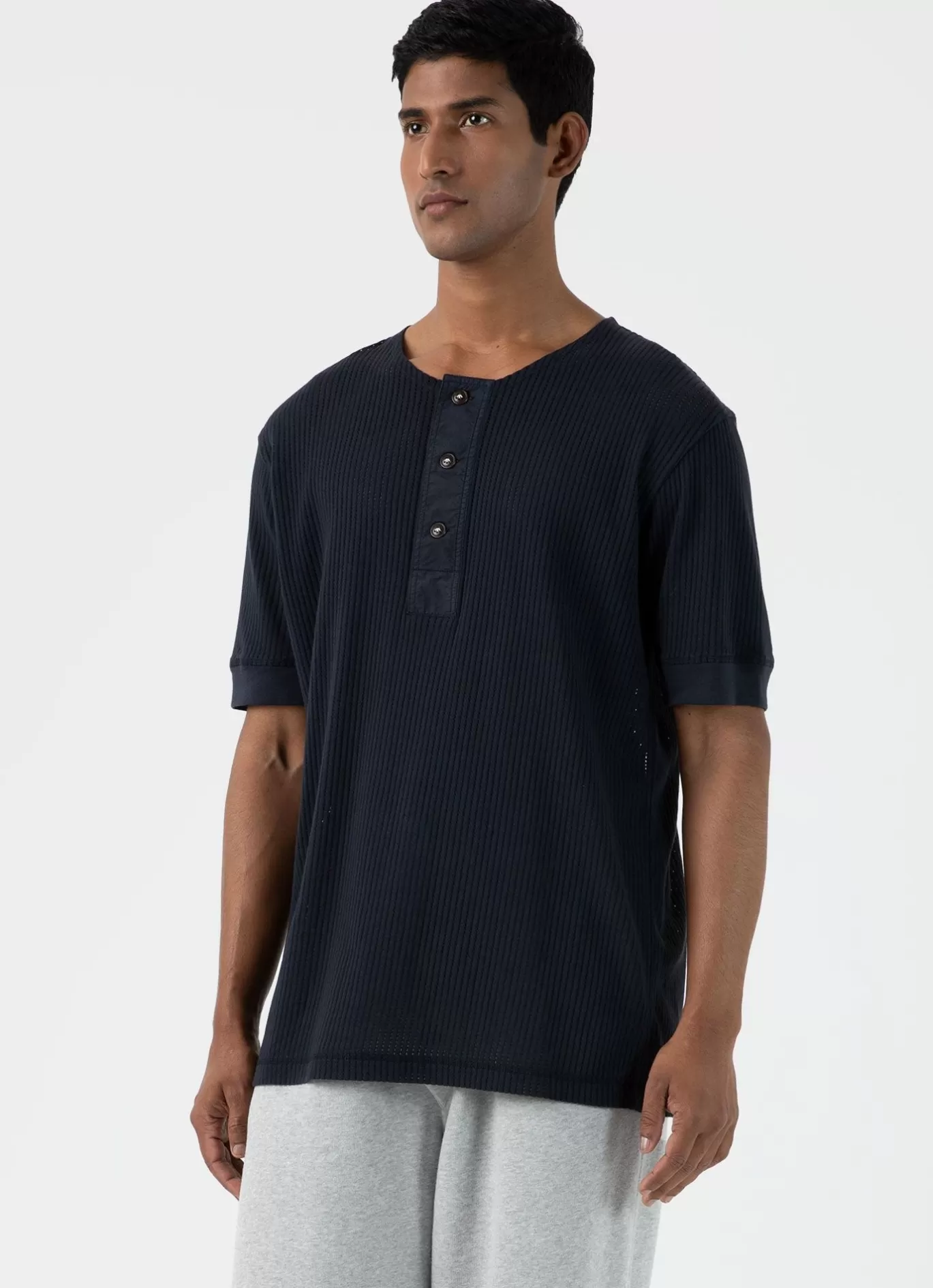 Clearance X Nigel Cabourn Mesh Henley Men T-Shirts