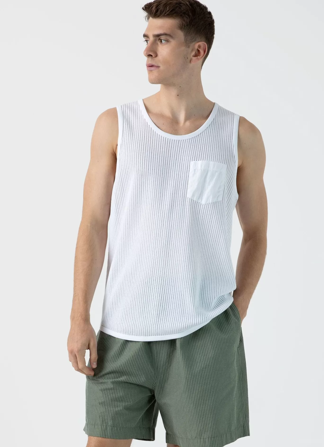 Clearance X Nigel Cabourn Mesh Vest Men T-Shirts